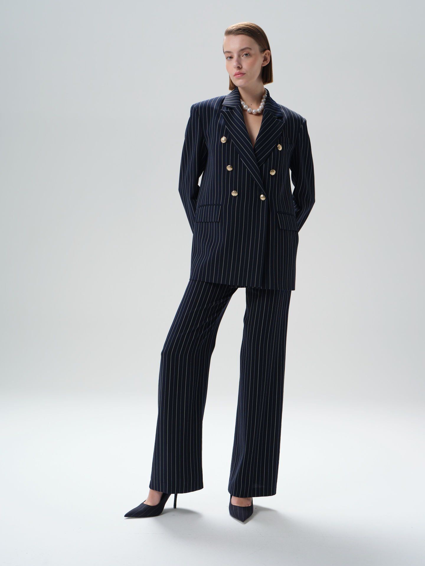 Modern and Elegant Design Women's Chic Striped Trousers