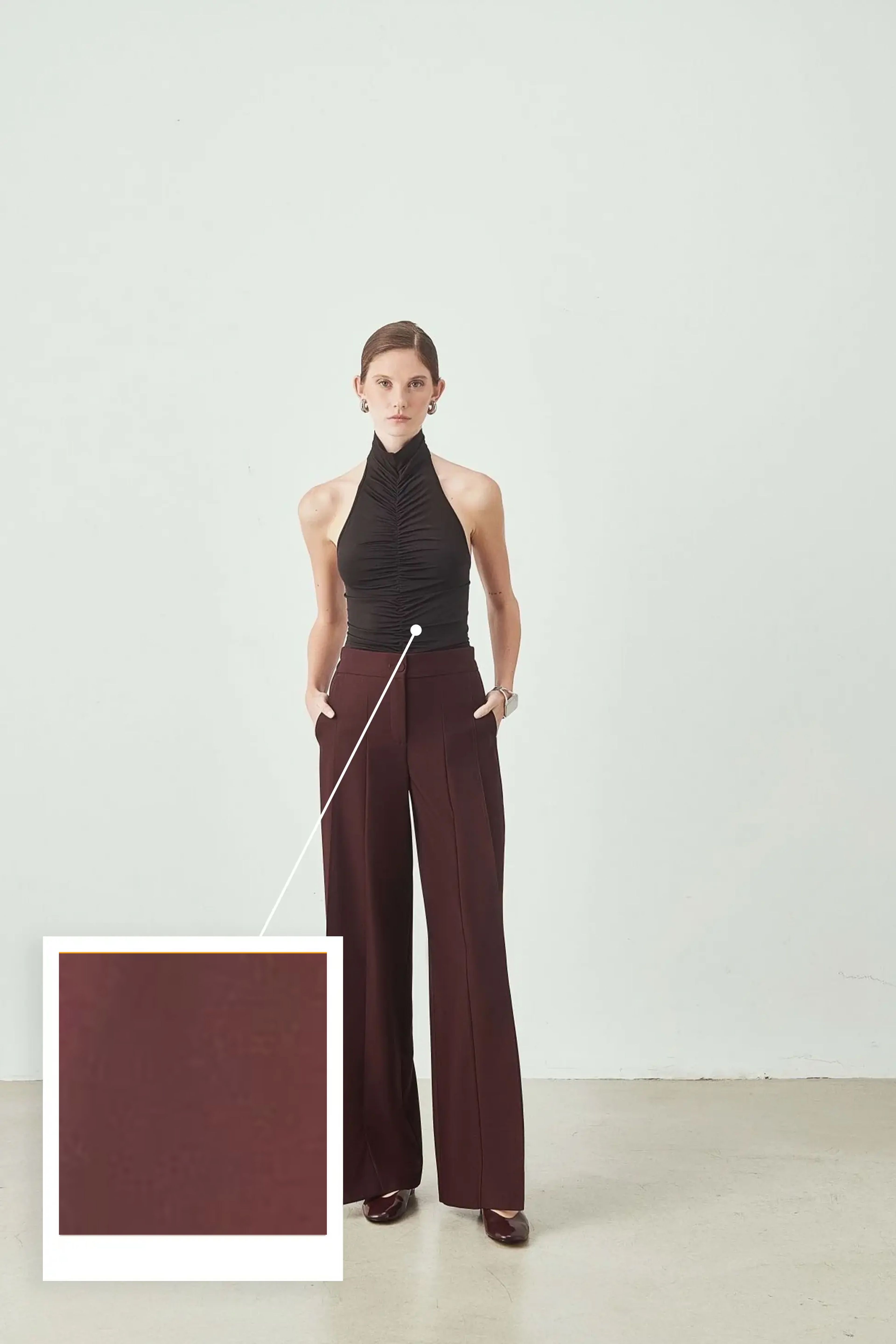 Halter Neck Sleeveless Blouse - Plum