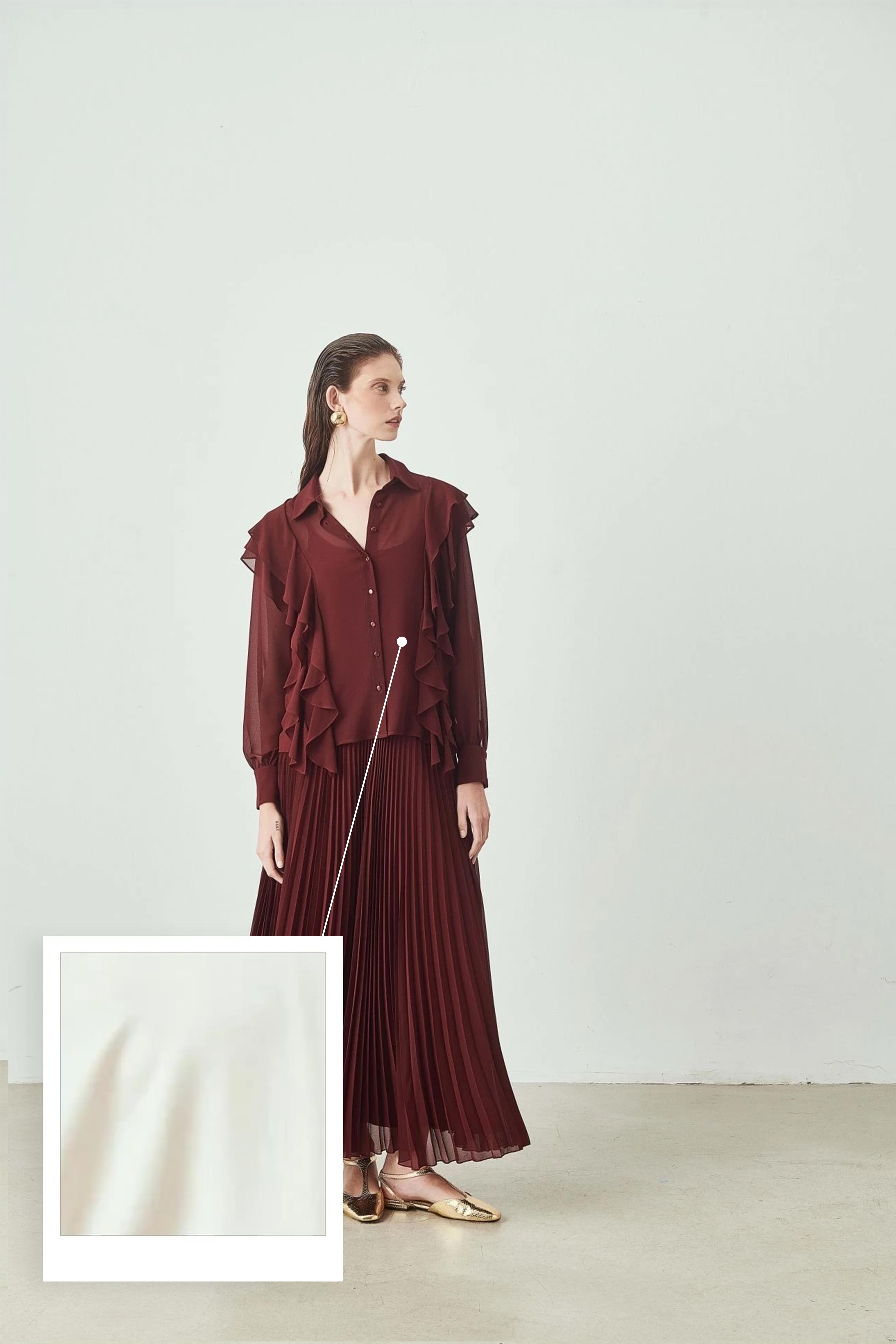 Draped Puff-Sleeve Shirt - Ecru