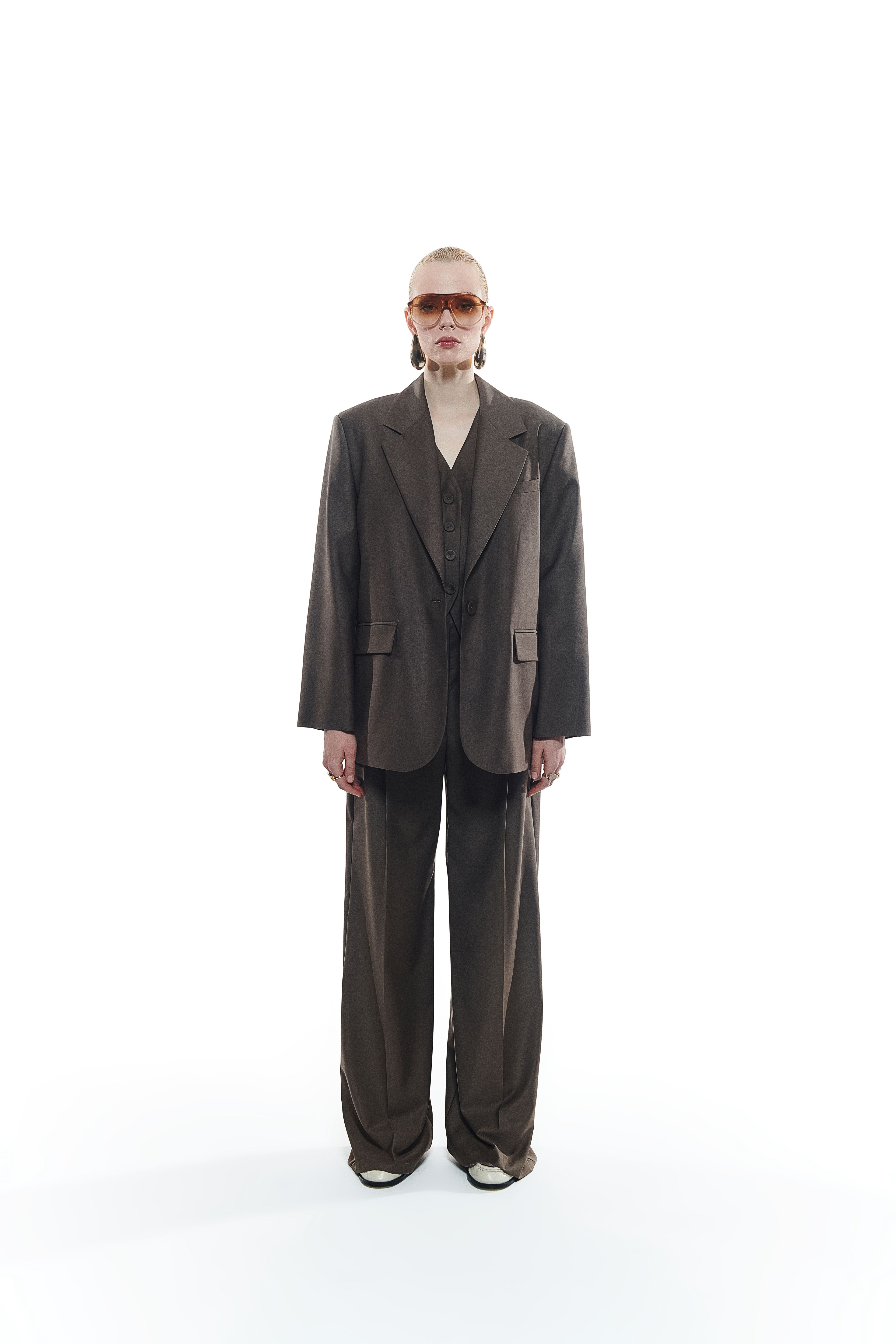 Düğme Detaylı Oversize Blazer Ceket