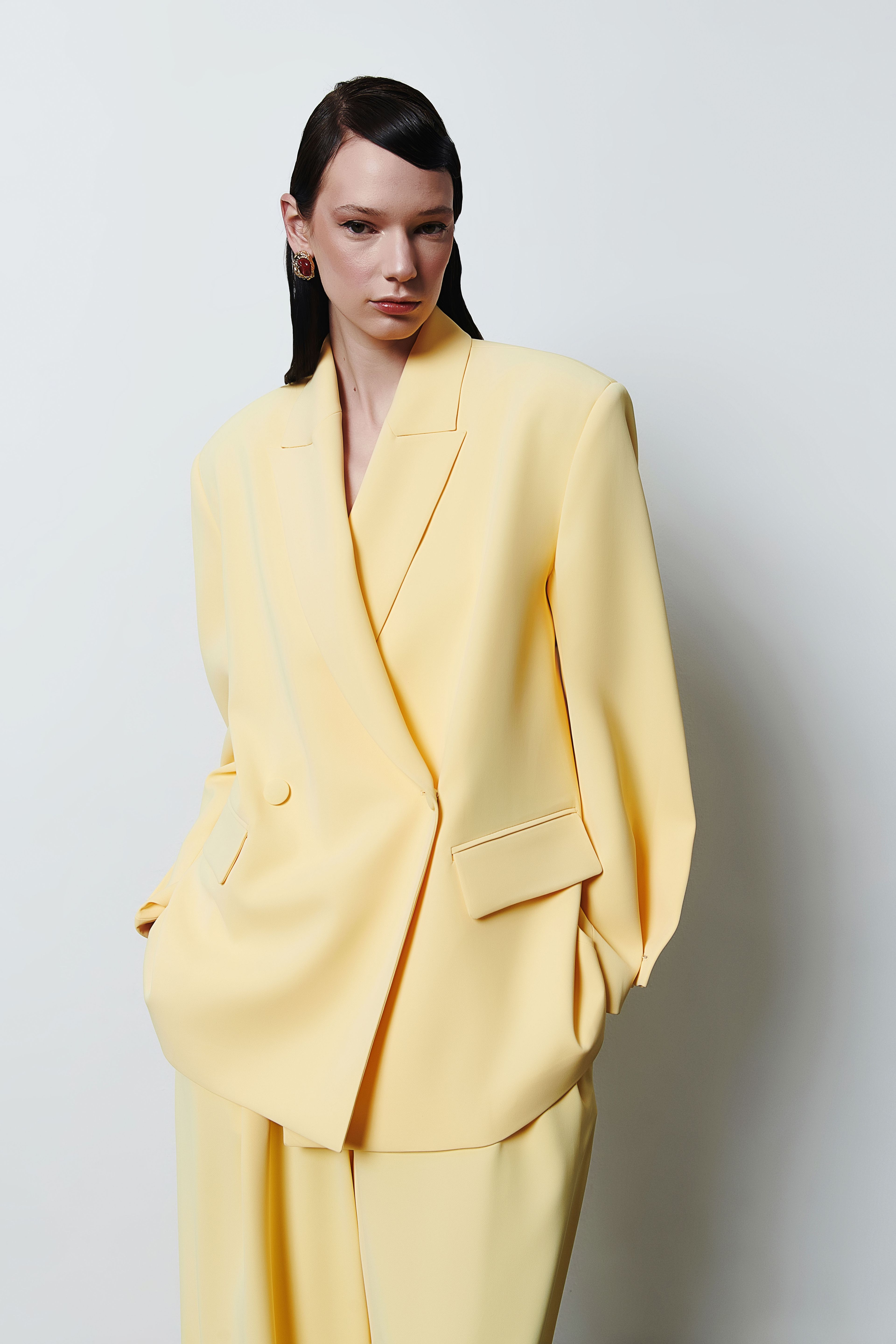 Oversize Düğmeli Kadın Ceket