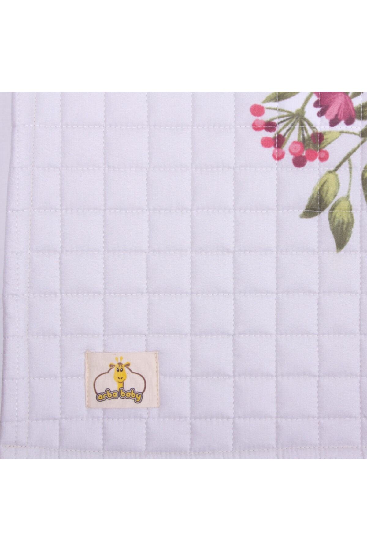 %100 Organik Pamuk Çocuk Oyun Matı - Çiçek Ve Tavşan Temalı - 120 X 150 Cm