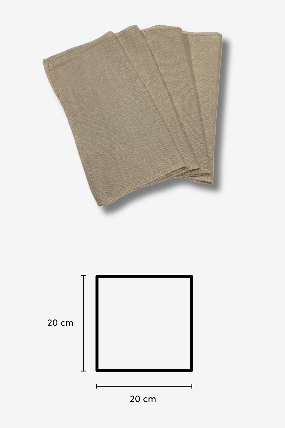 12'li Organik Müslin Bebek Ağız Mendili (20CM*20CM)