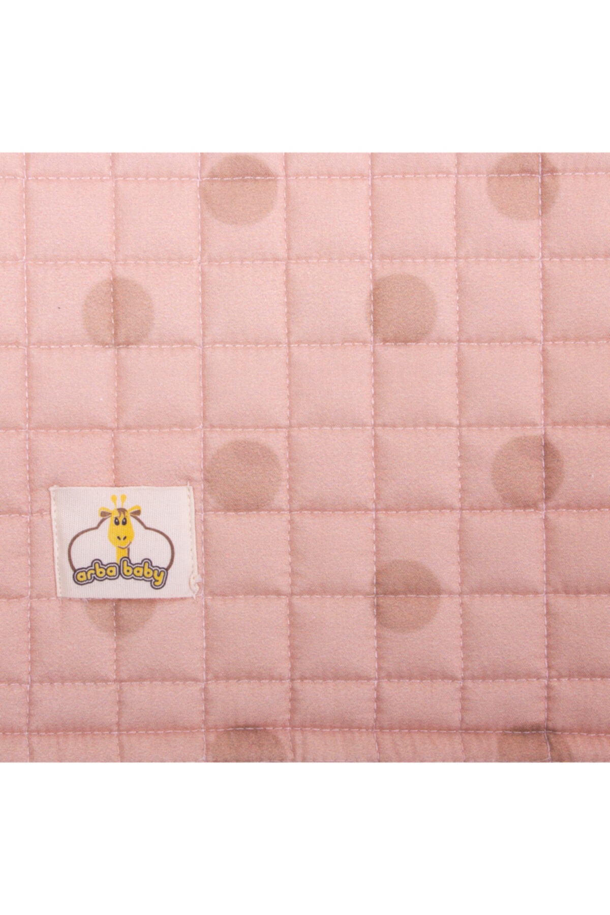 %100 Organik Pamuk Çocuk Oyun Matı - Puantiyeli Tavşan Temalı - Pembe - 120 x 150 cm