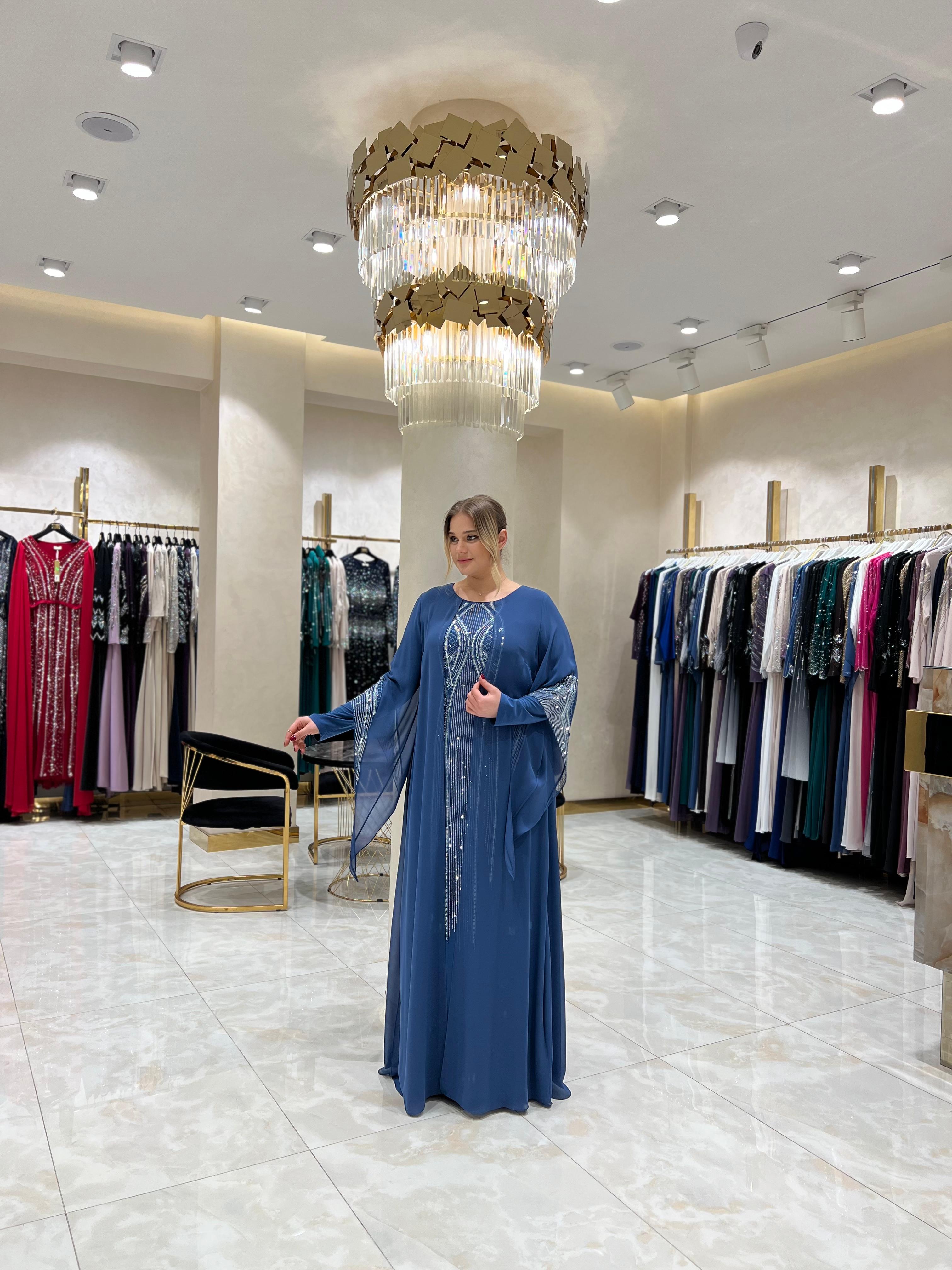 TAŞLI BÜYÜK BEDEN ABİYE KAFTAN
