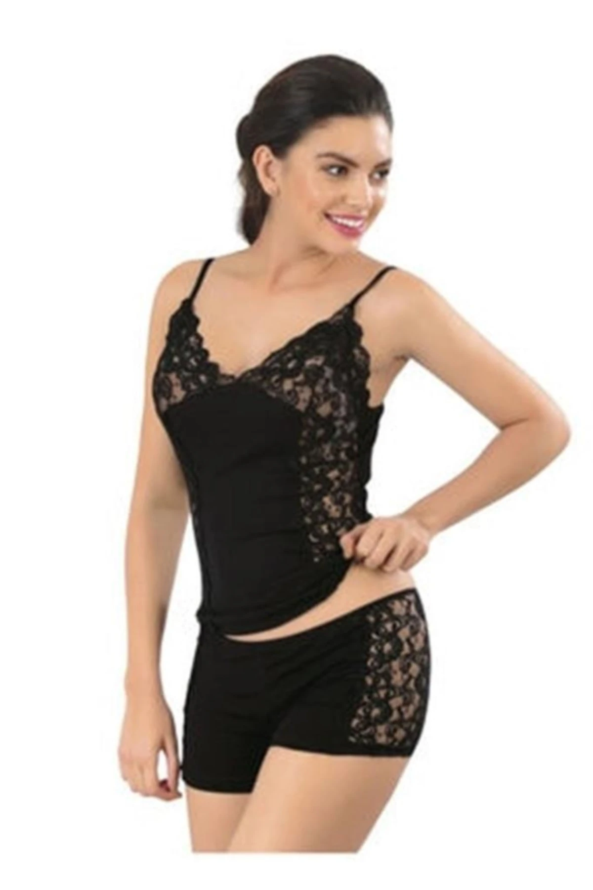 Siyah Fantazi Atlet Külot Takım Sistina 3018s