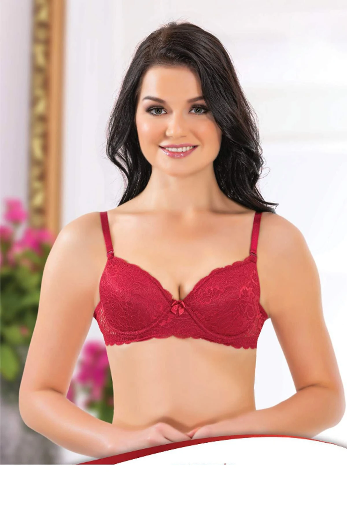 Kadın Kırmızı Desteksiz Büstiyer Sütyen - 95, Liza 1015