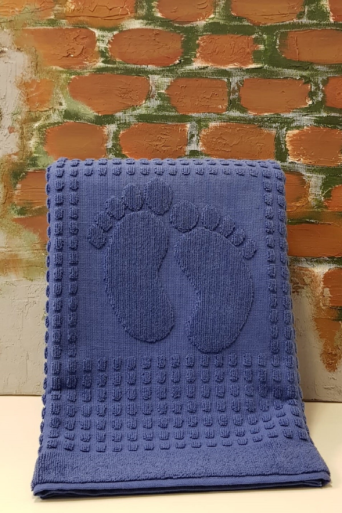 Winter Havlu Paspas- K.mavi Mercan Beyaz