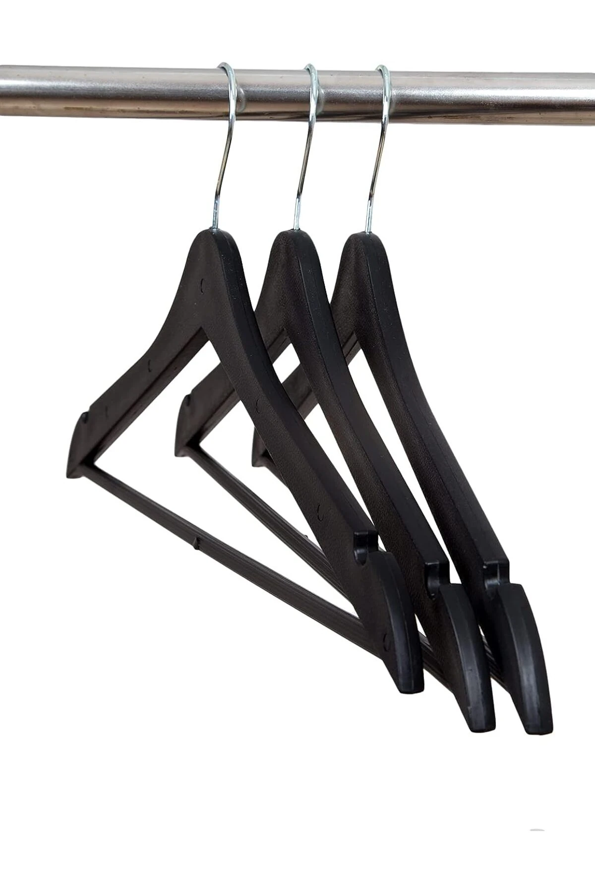 5'Li Ahşap Görünümlü Plastik Askı