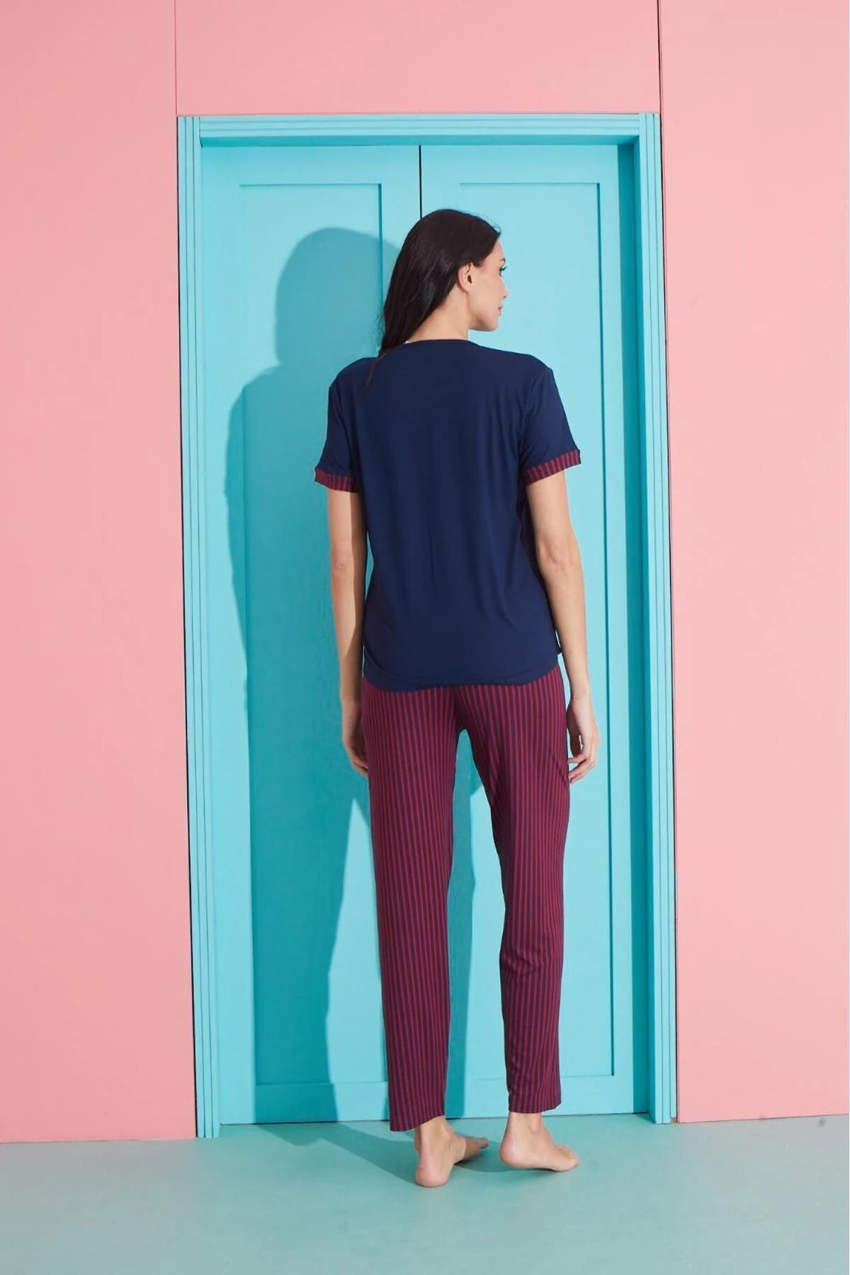 Kadın Milan ipek bambu Pijama Takımı