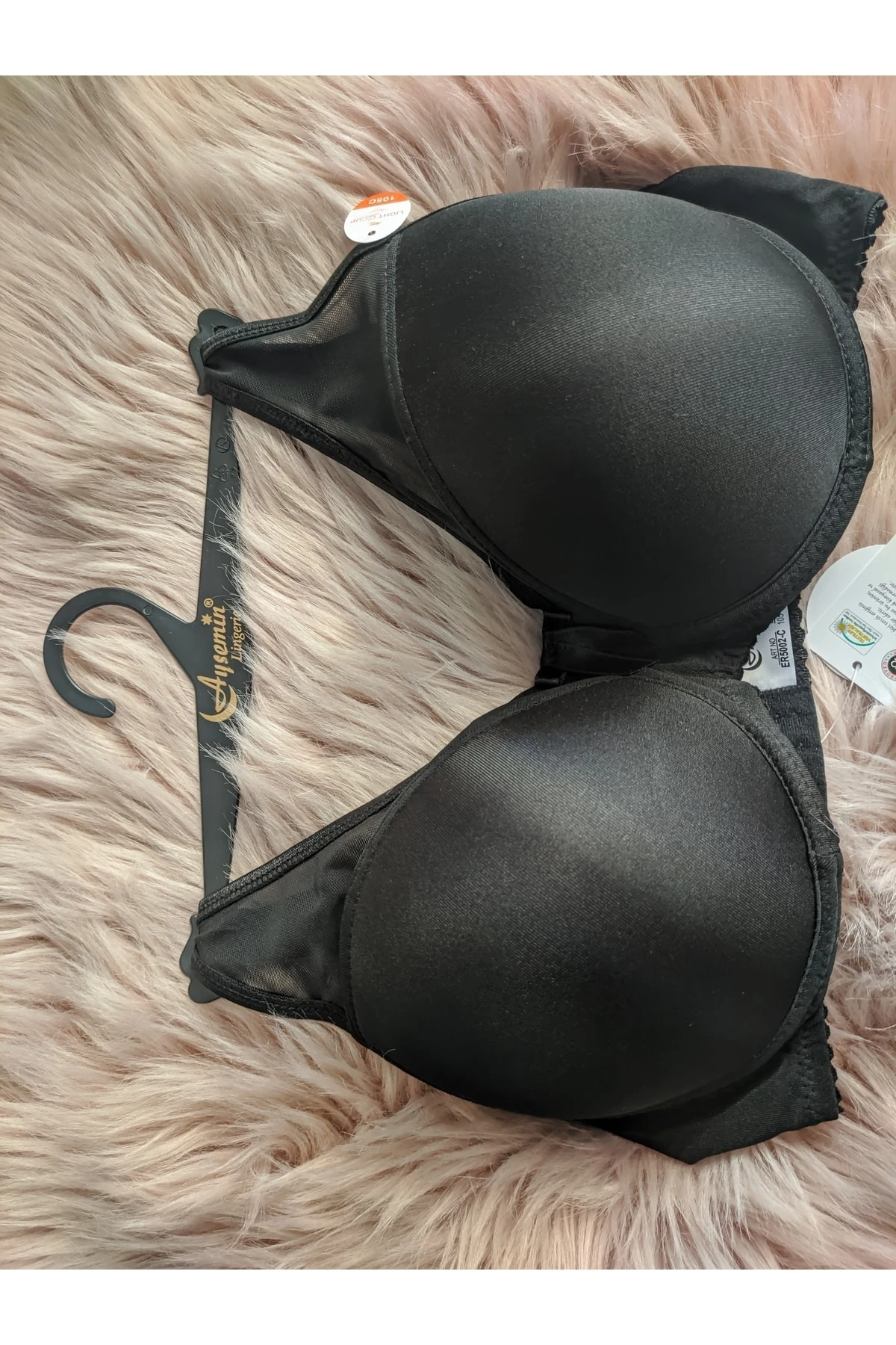 Siyah Tül Detaylı C Kup Desteksiz Balenli Sütyen