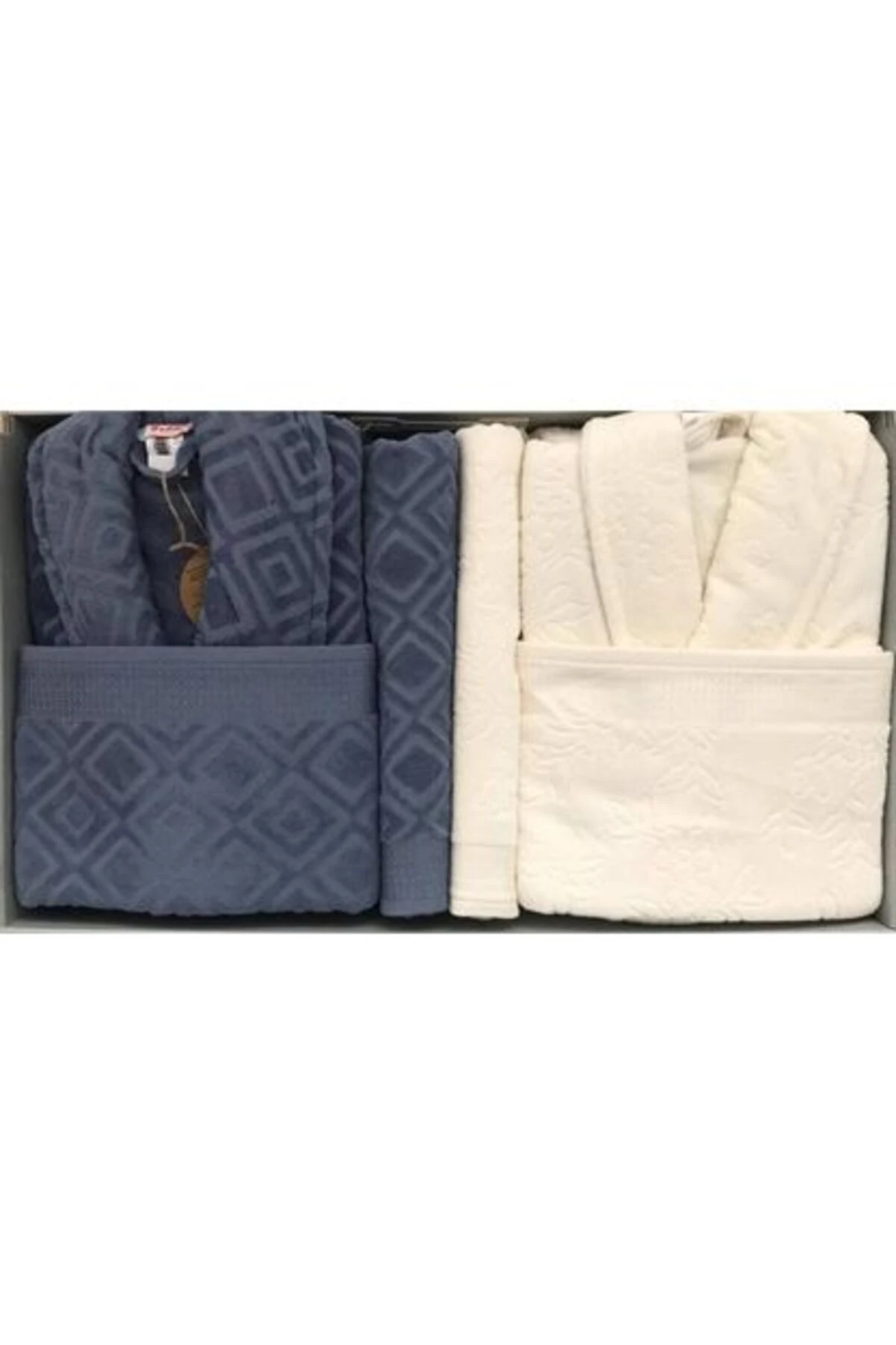 Pastoral Aile Bornoz Seti - Krem - Lacivert