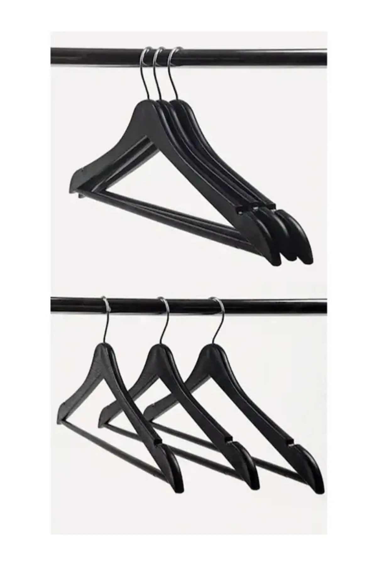 LUX AHŞAP GÖRÜNÜMLÜ ASKI 12'Lİ - SİYAH