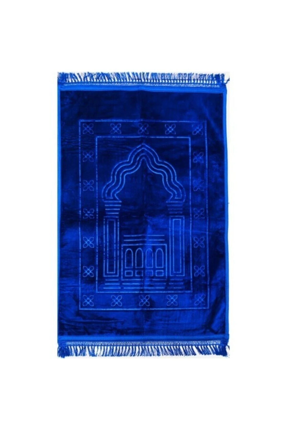 Lacivert Hac Dünyası Lüks Kalın Yumuşak Peluş Seccade Kaymaz Taban Özellikli Çantalı