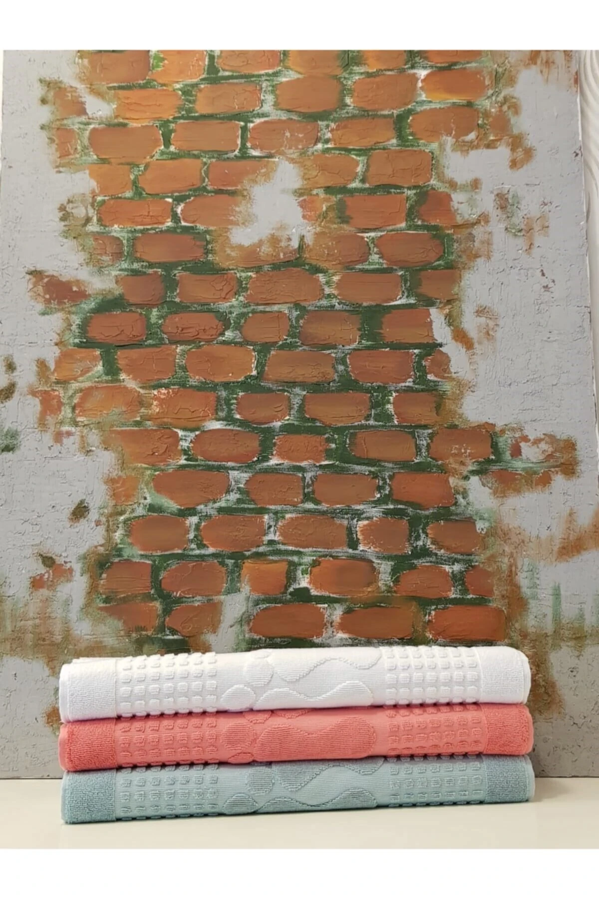 Winter Havlu Paspas 3'lü - K.su Yeşili K.pembe Beyaz