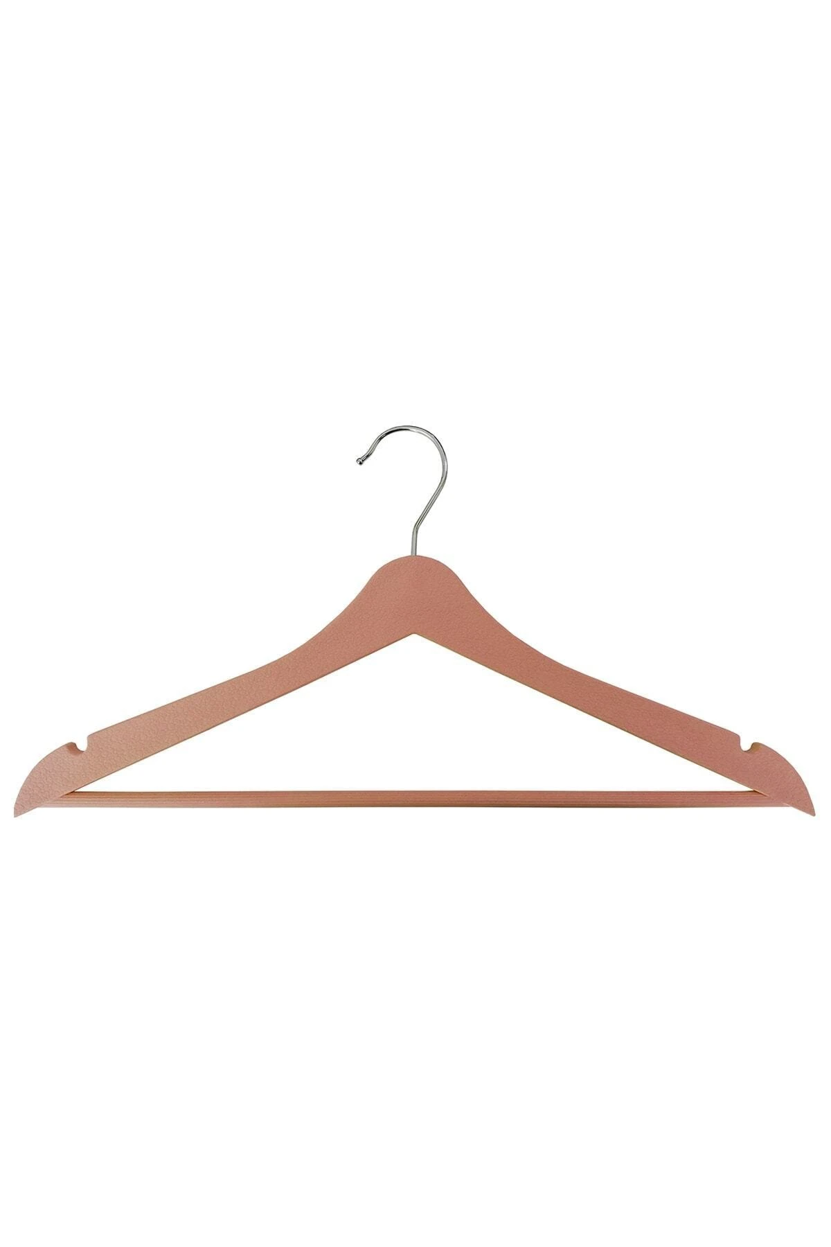 Ahşap Görünümlü Elbise Askısı 12 Adet Plastik Askı - Kahverengi