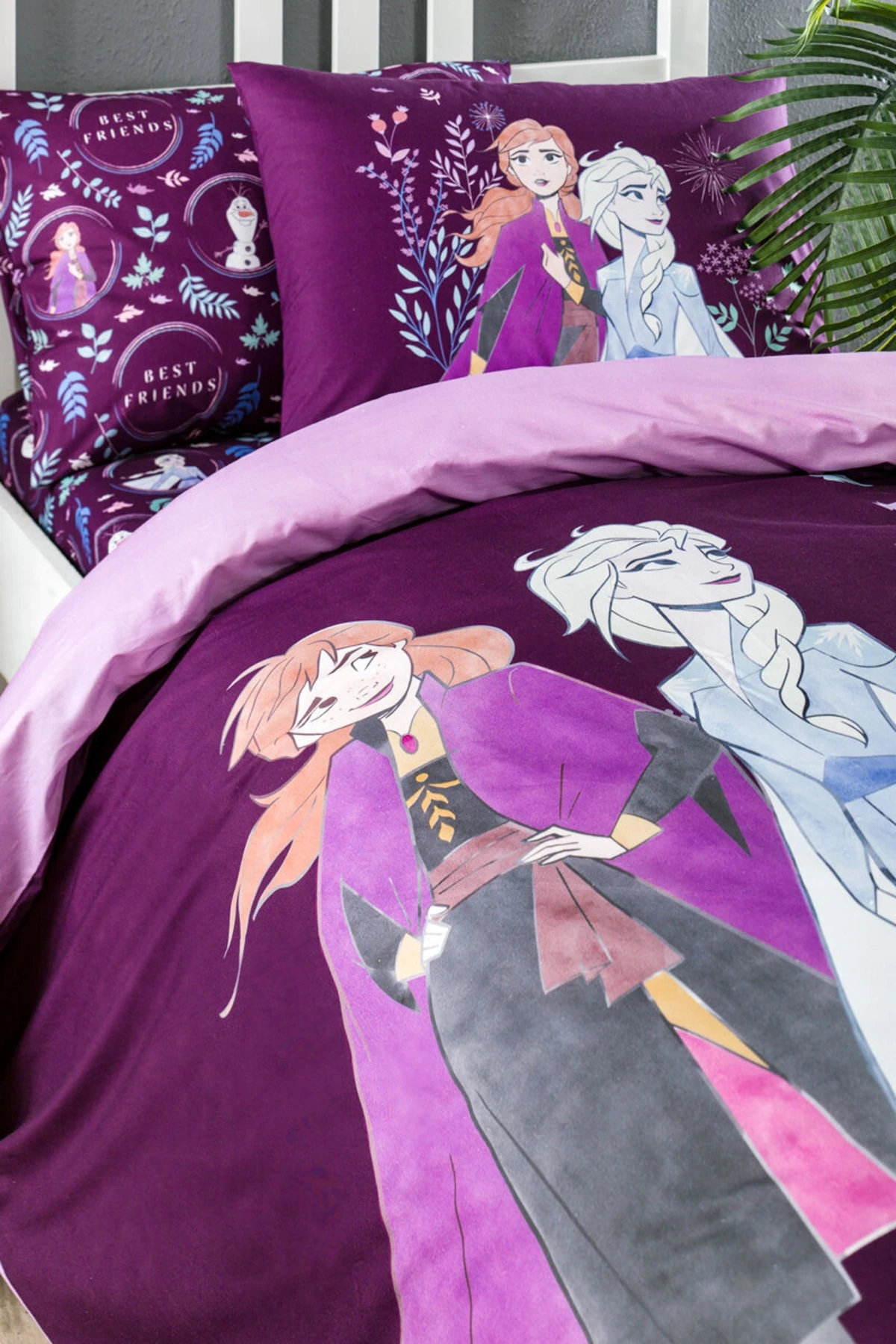 Frozen Natural Tek Kişilik Disney Lisanslı Lastikli (fitted) Çarşaf Çocuk Nevresim Takımı