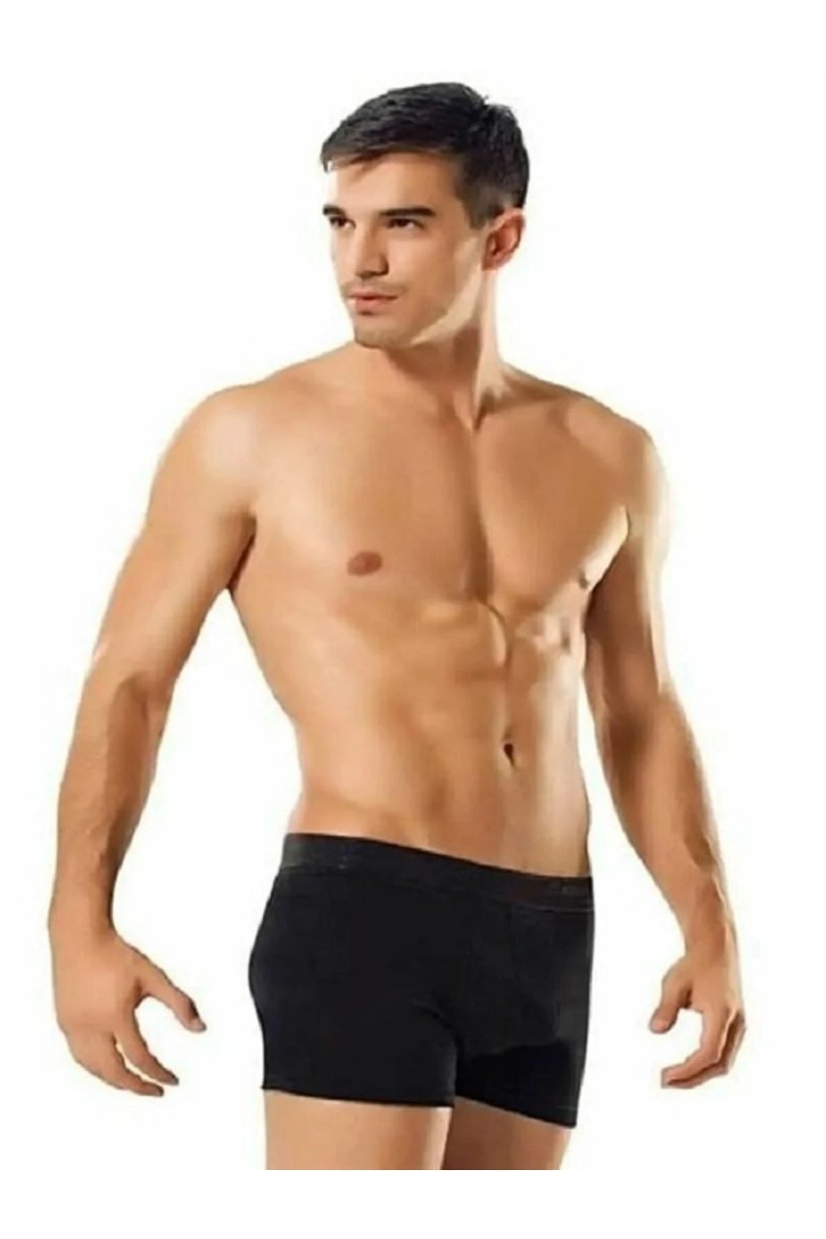 Erkek Elastan 6 Adet Boxer Siyah