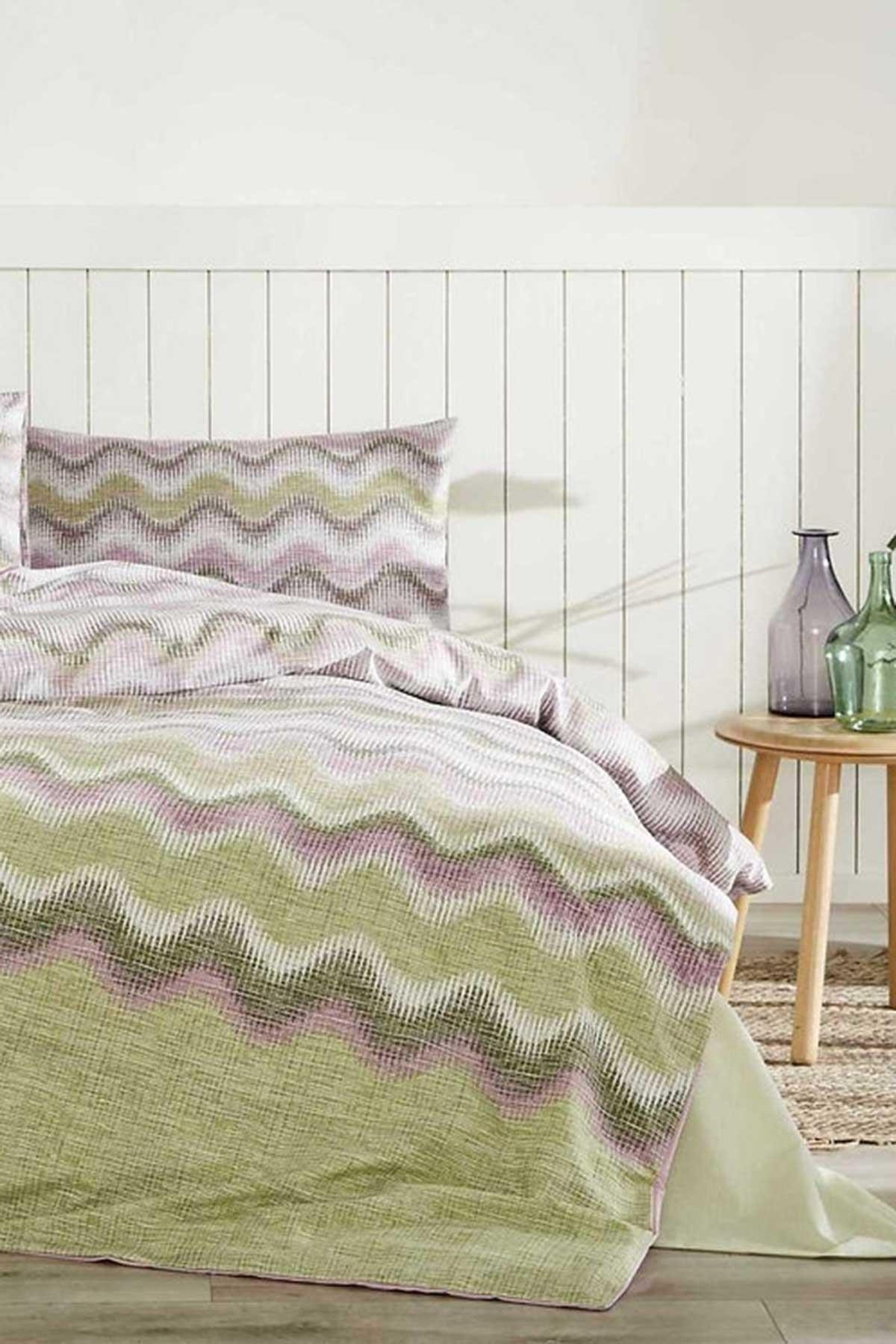 Nev Undulatis Nevresim Takımı Çift Kişilik Yeşil