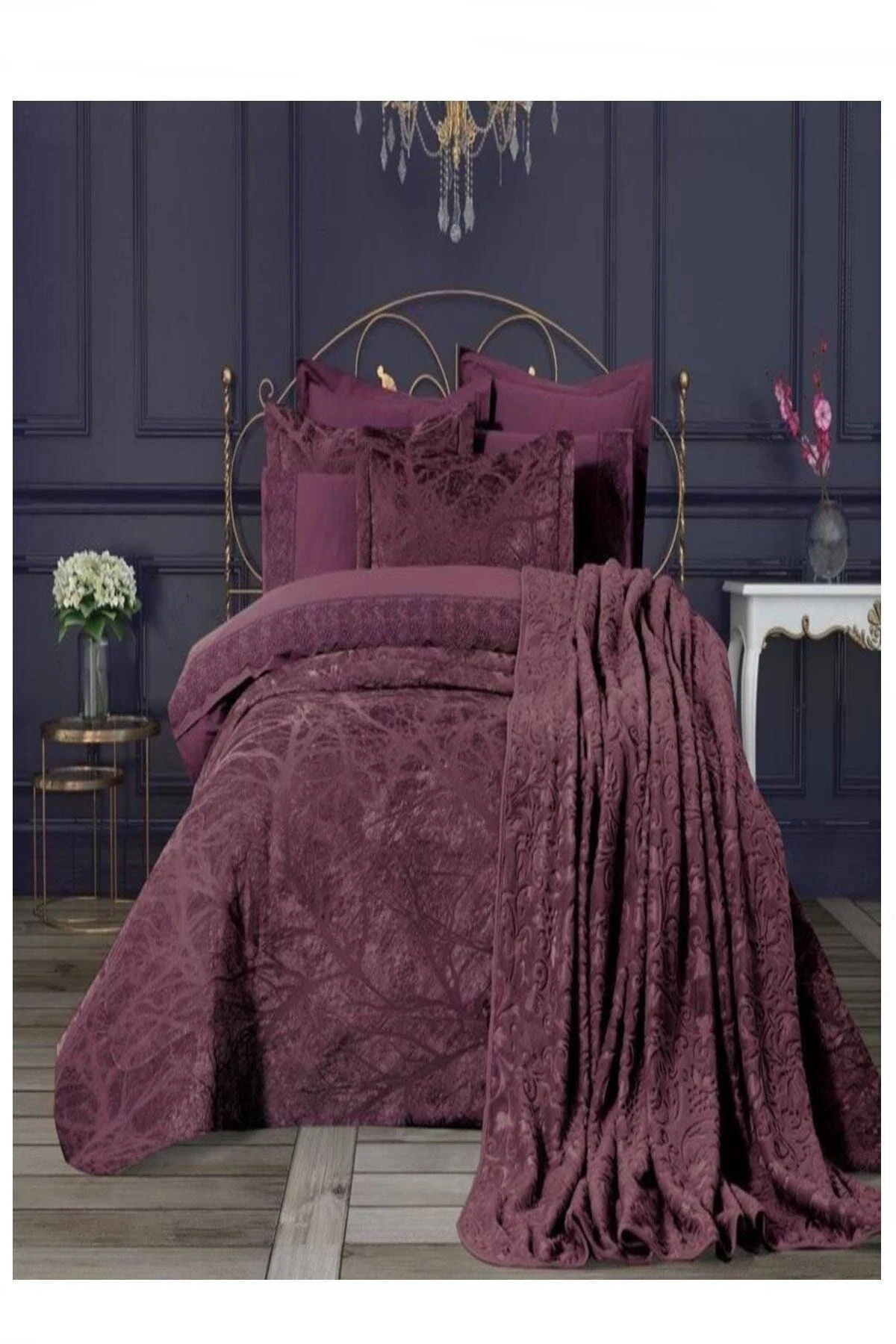 Çeyiz Seti 16 Parça - Branch Mürdüm - Çeyiz Paketi