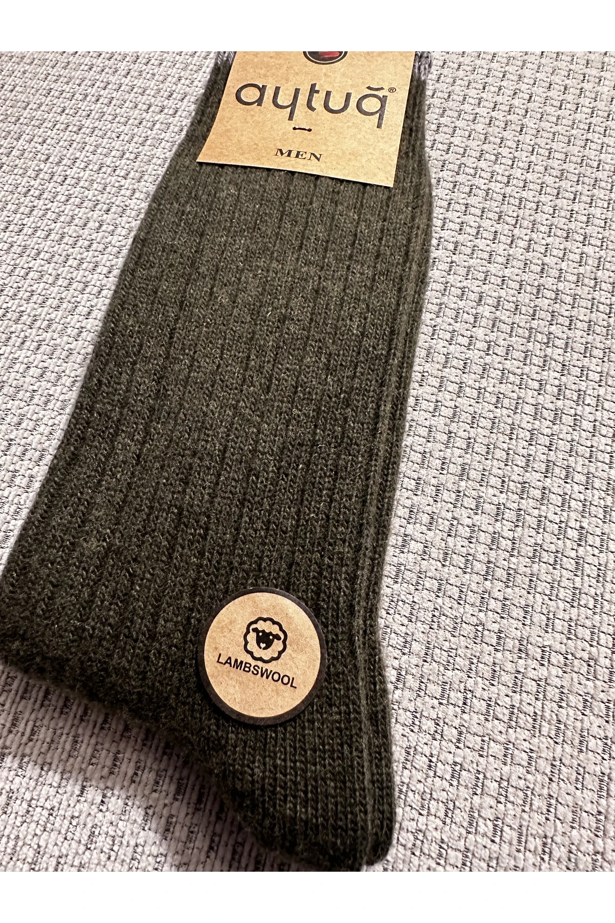 Aytuğ erkek fitilli yün çorap