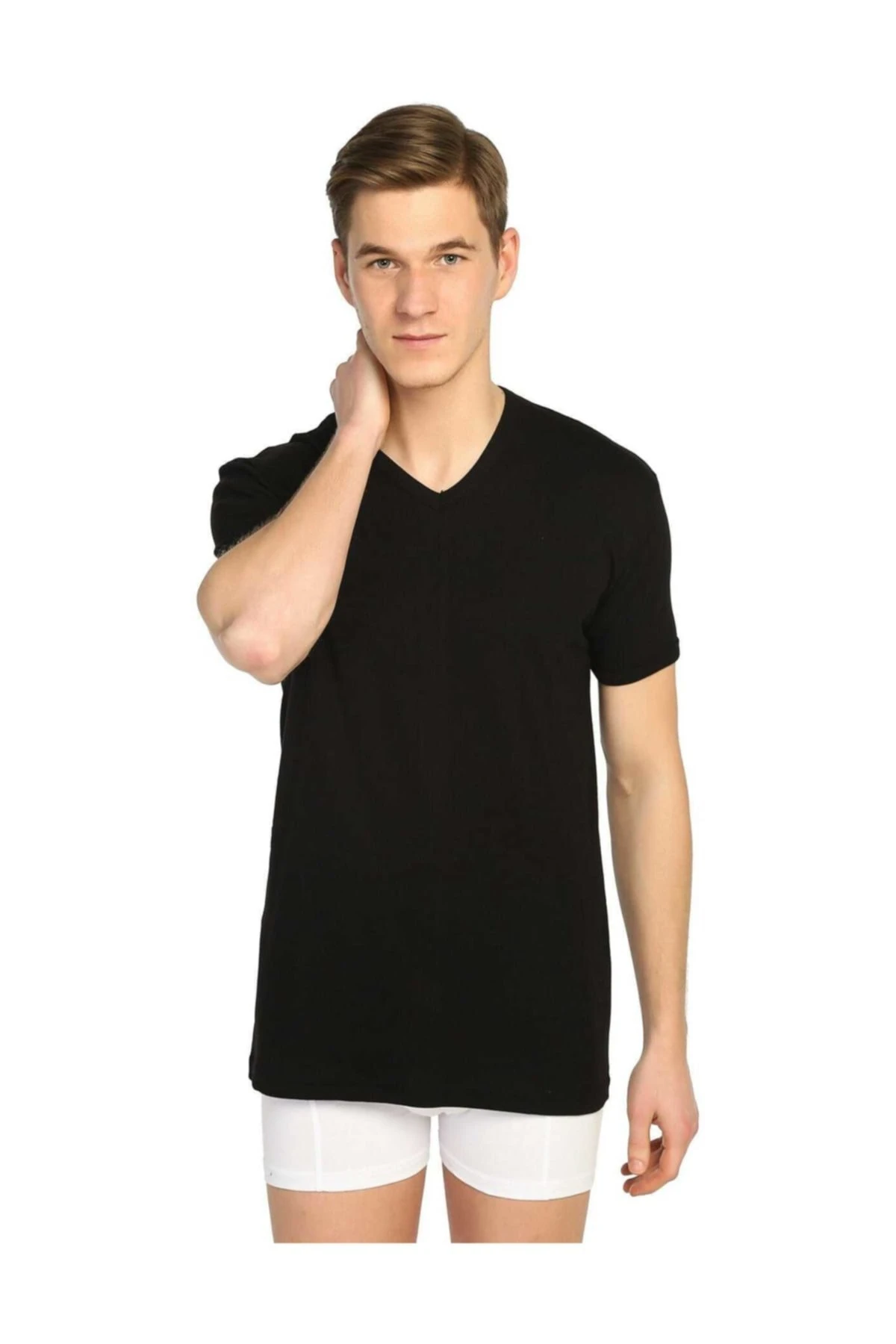 6'lı Paket 0107 V Yaka Atlet Yarım Kol Fanila