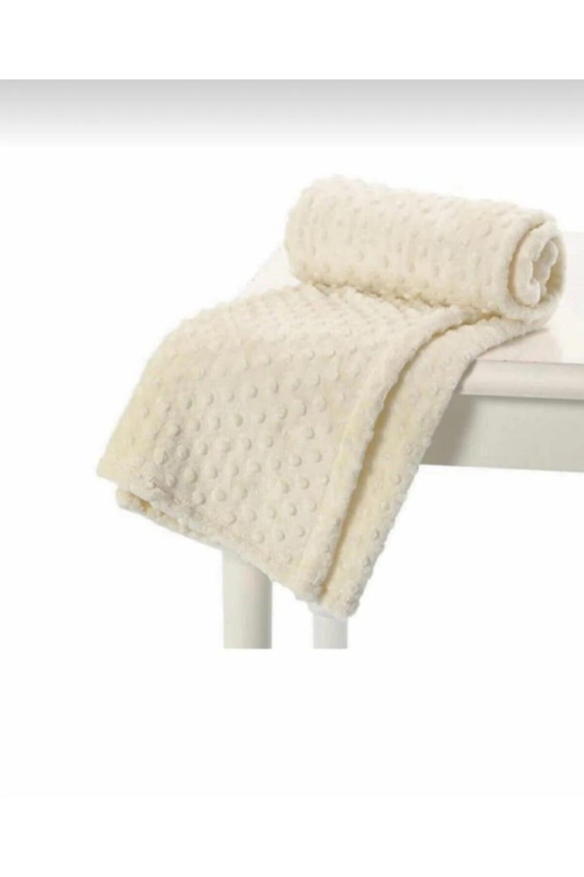 Krem Tomurcuk Çift Kişilik Battaniye