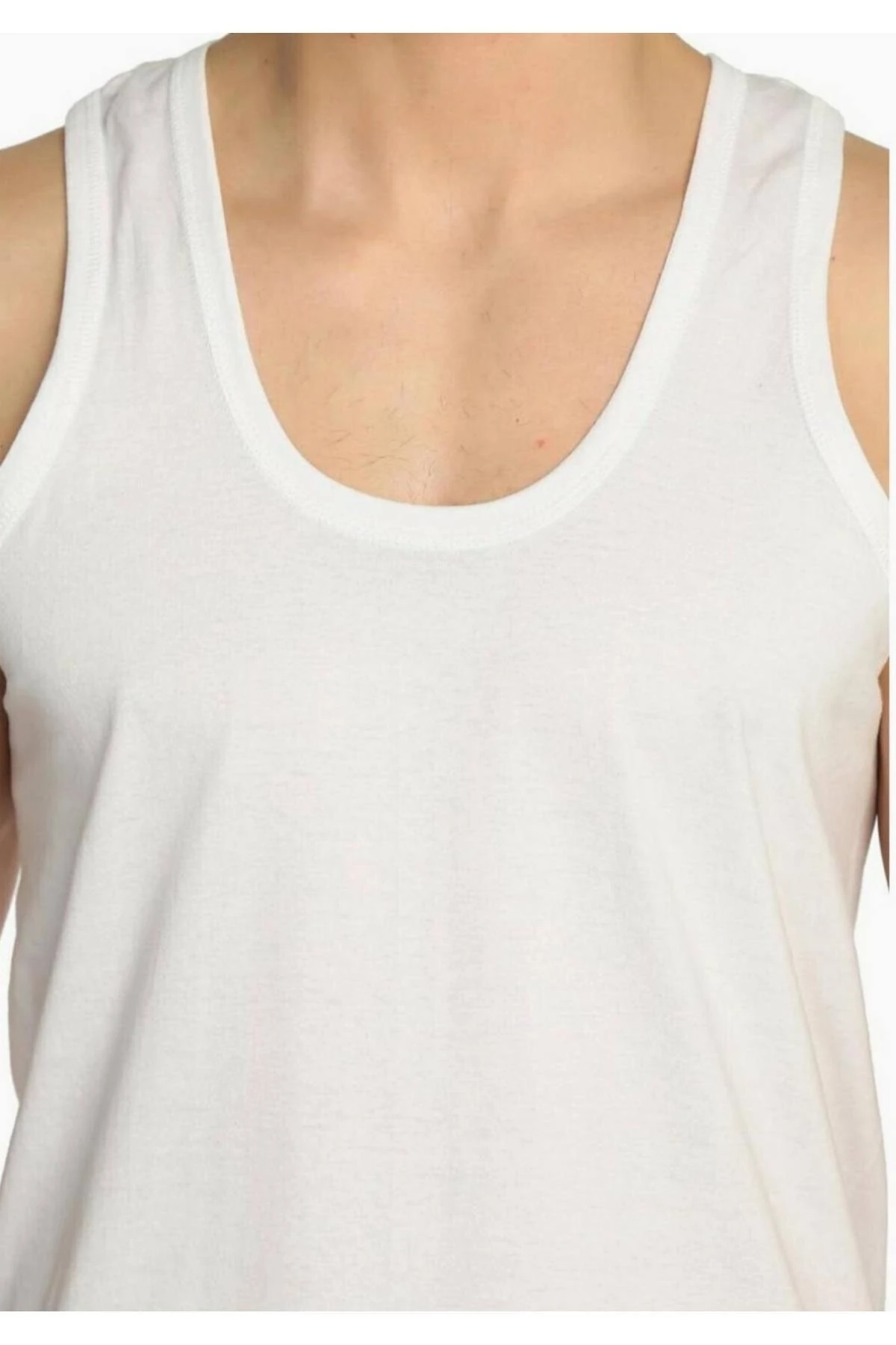 Erkek Klasik Penye Atlet Beyaz Yeni Sezon (6 Adet Ekonomik Paket)