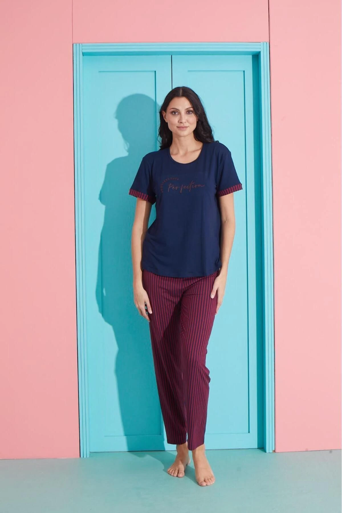 Kadın Milan ipek bambu Pijama Takımı