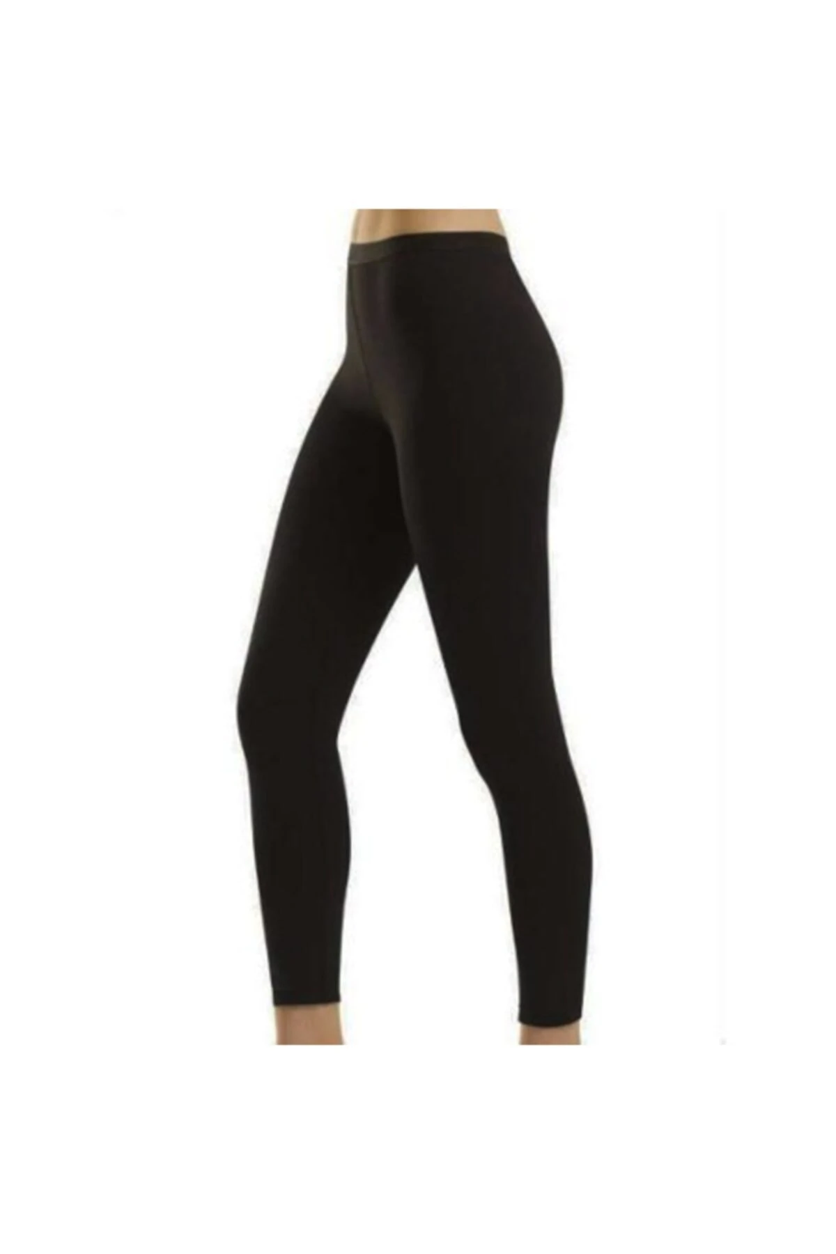 Kadın Siyah Uzun Penye Tayt