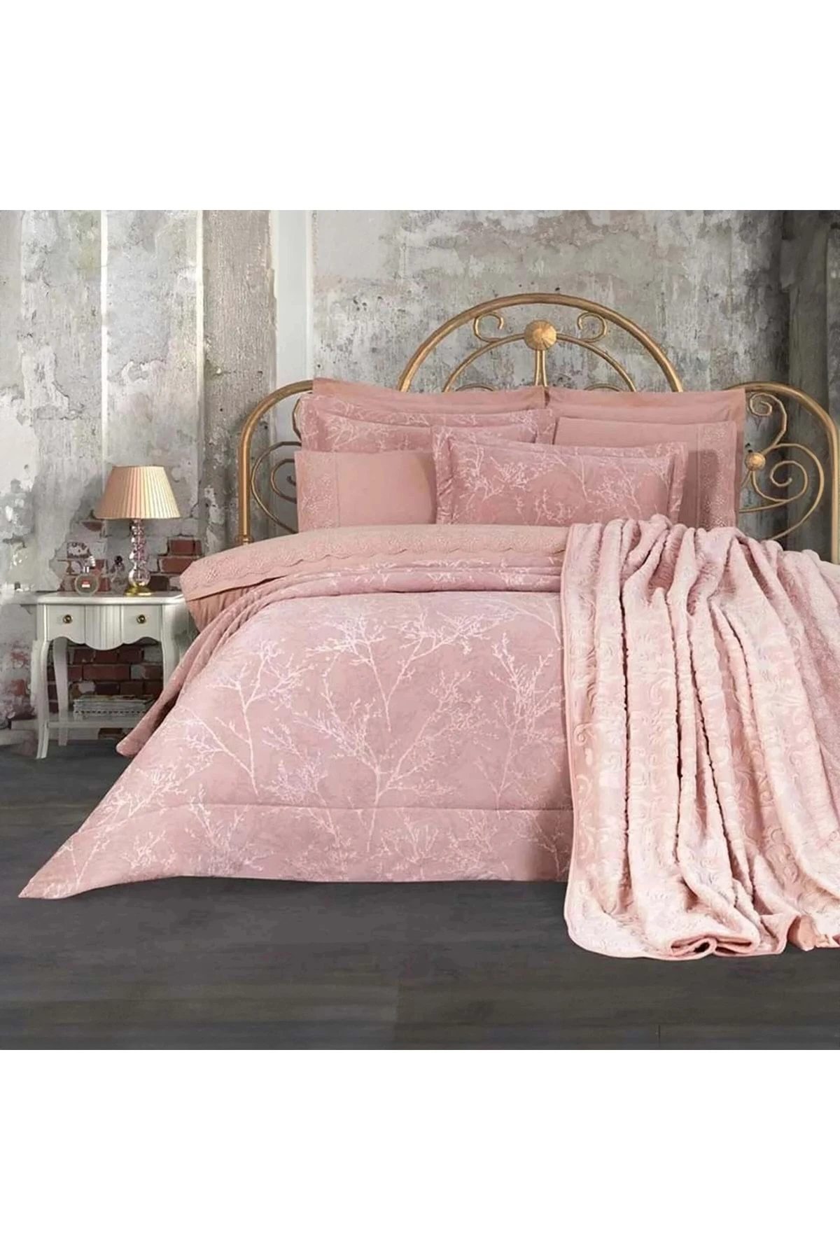 Branch Çift Kişilik Evlilik Seti 16 Parça Pudra