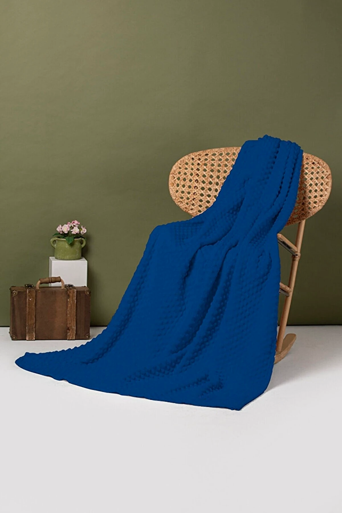 Tomurcuk Çift Kişilik Battaniye Indigo