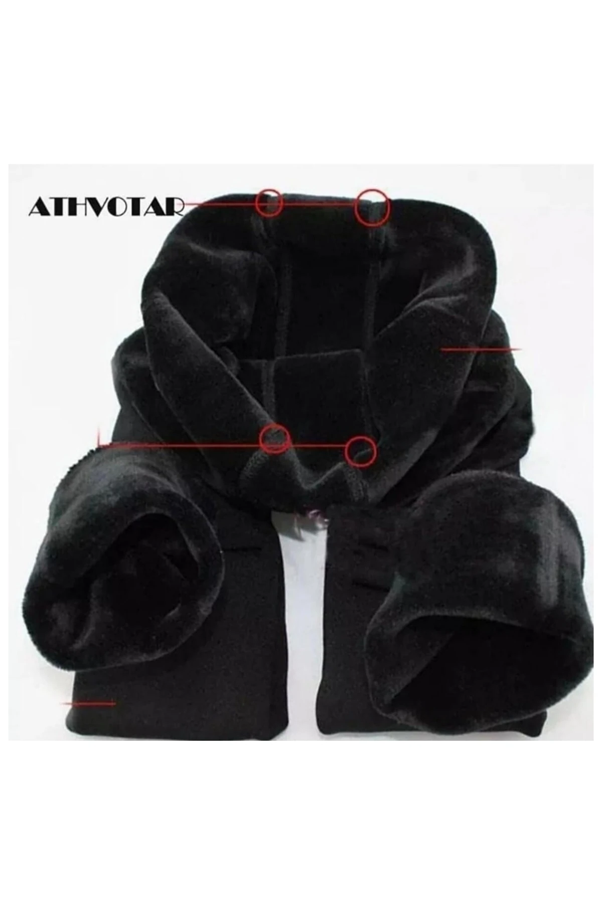 Lorasa Tayt Içi Peluşlu Siyah Likralı Yüksel Bel Kışlık Termal