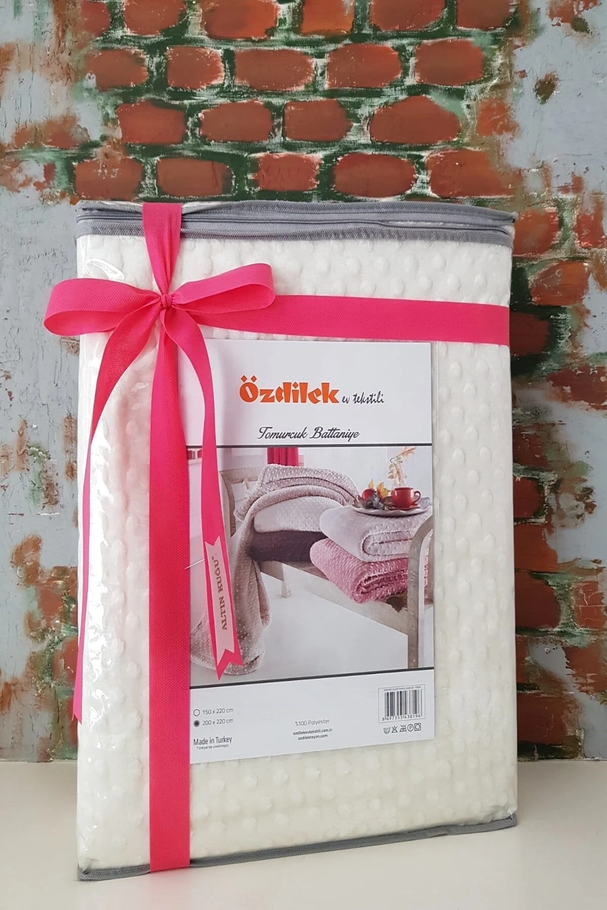 Kemik Tomurcuk Battaniye Çift Kişilik 200x220 cm