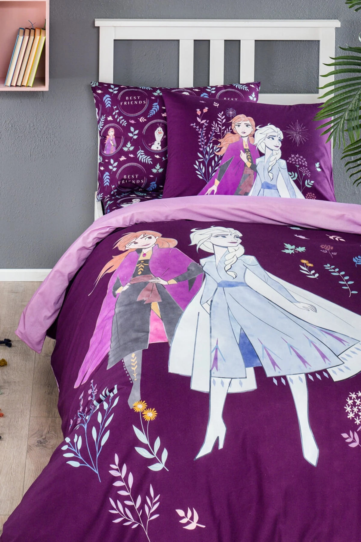 Frozen Natural Tek Kişilik Disney Lisanslı Lastikli (fitted) Çarşaf Çocuk Nevresim Takımı