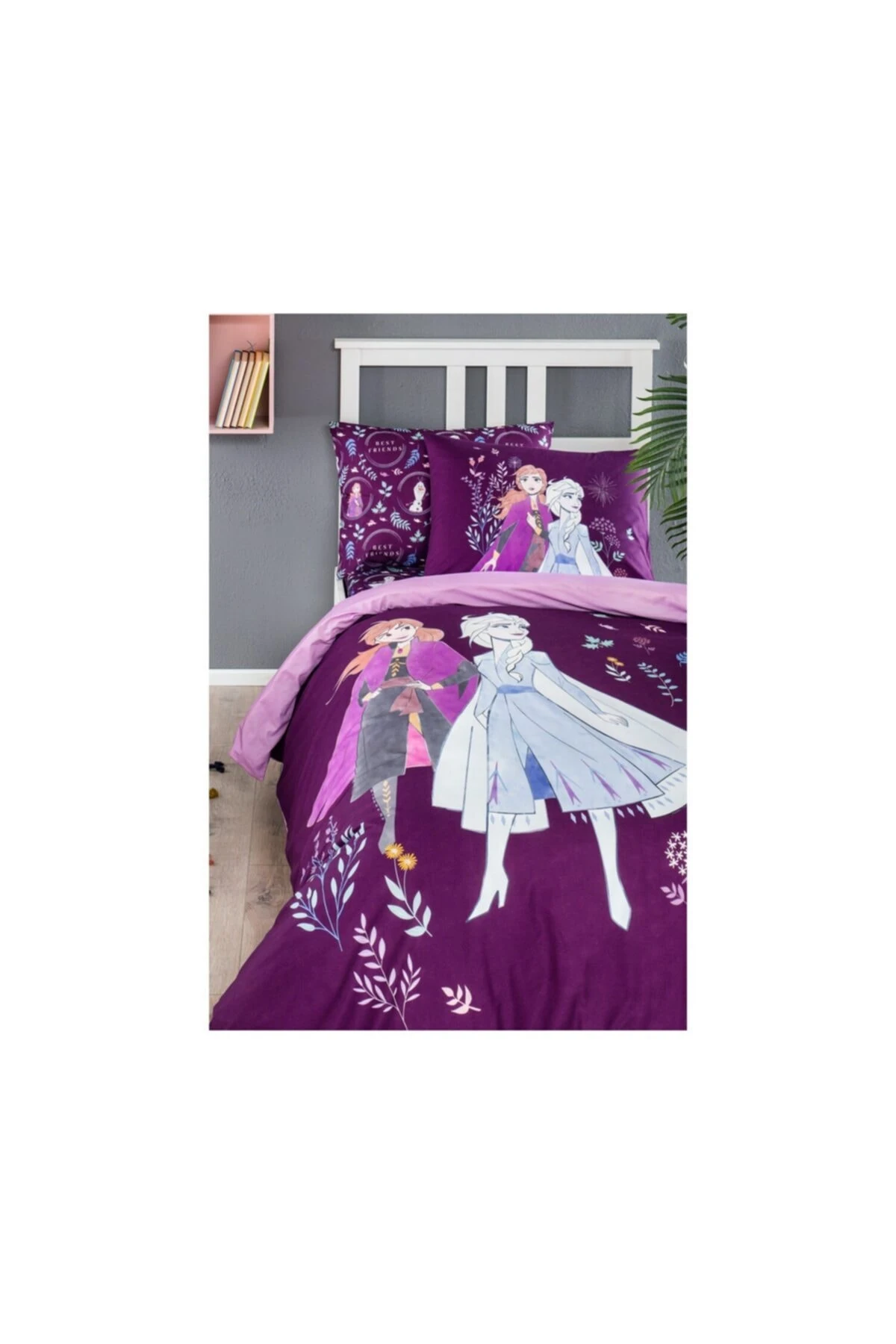 Frozen Natural Tek Kişilik Disney Lisanslı Lastikli Fitted Çarşaf Çocuk Nevresim Takımı