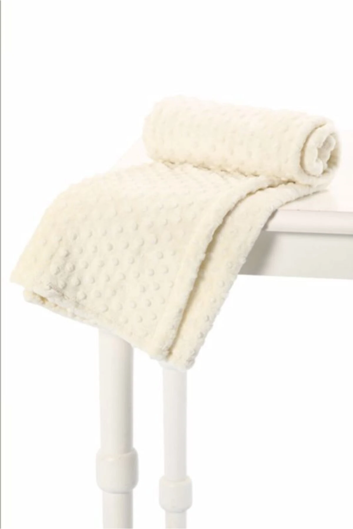 Krem Tomurcuklu Çift Kişilik Battaniye 200x220