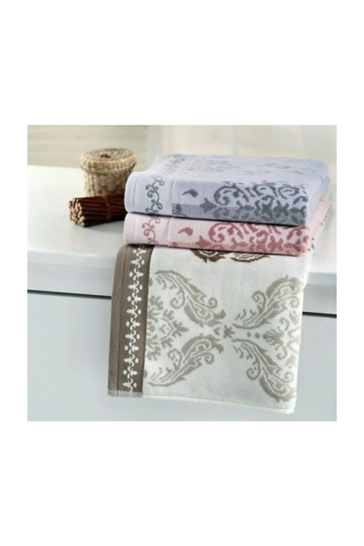 ( 3 Adet ) Emily El Yüz Havlusu Kadife 50x90 Cm