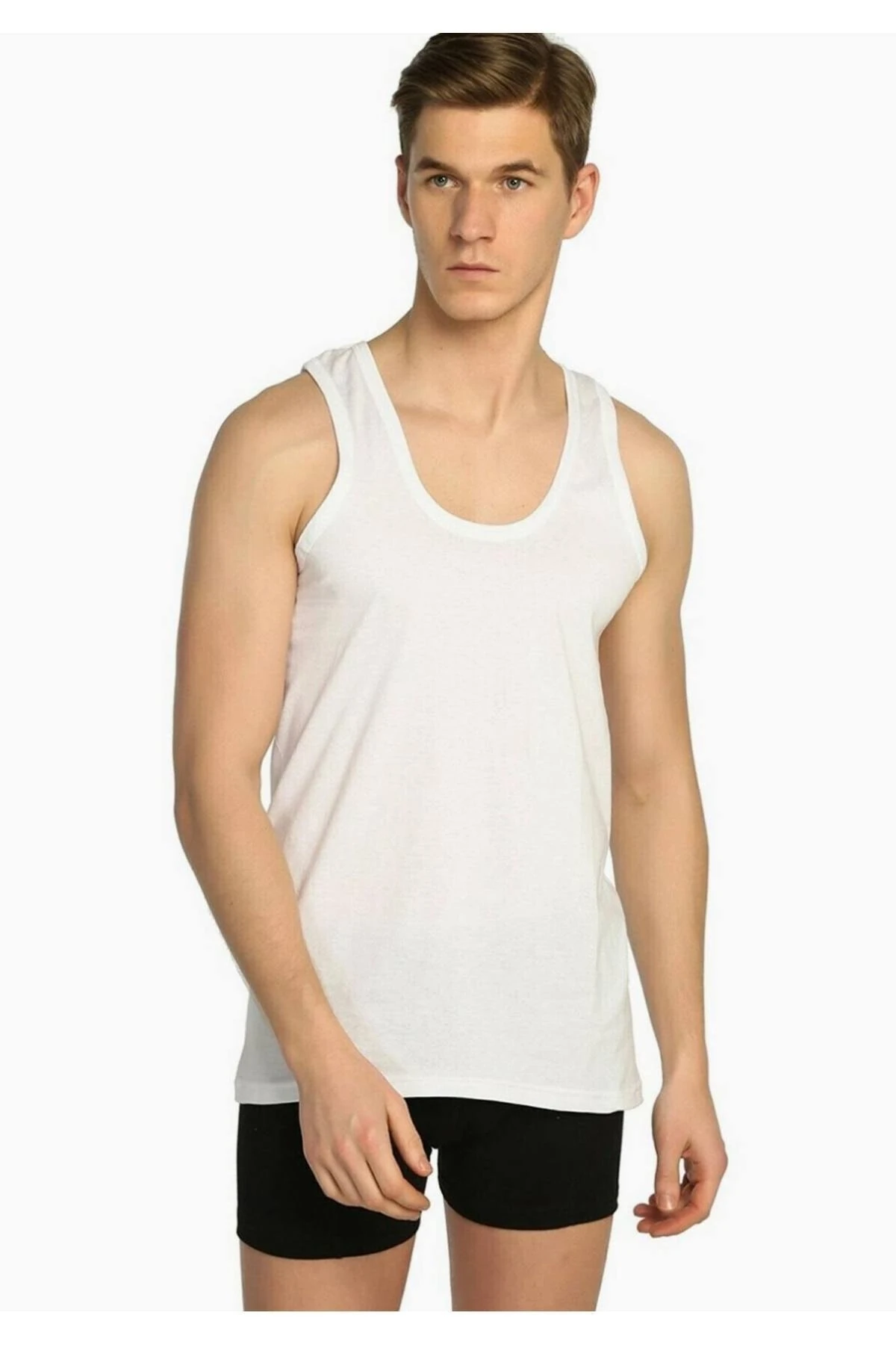 Erkek Klasik Penye Atlet Beyaz Yeni Sezon (6 Adet Ekonomik Paket)