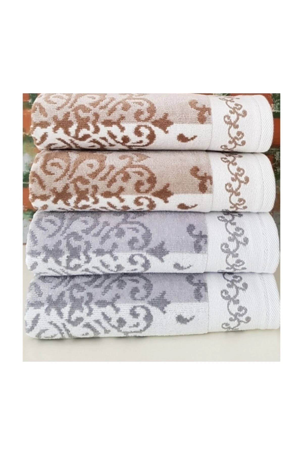 ( 4 Adet ) Emily El Yüz Havlusu 50x90 %100 Pamuk