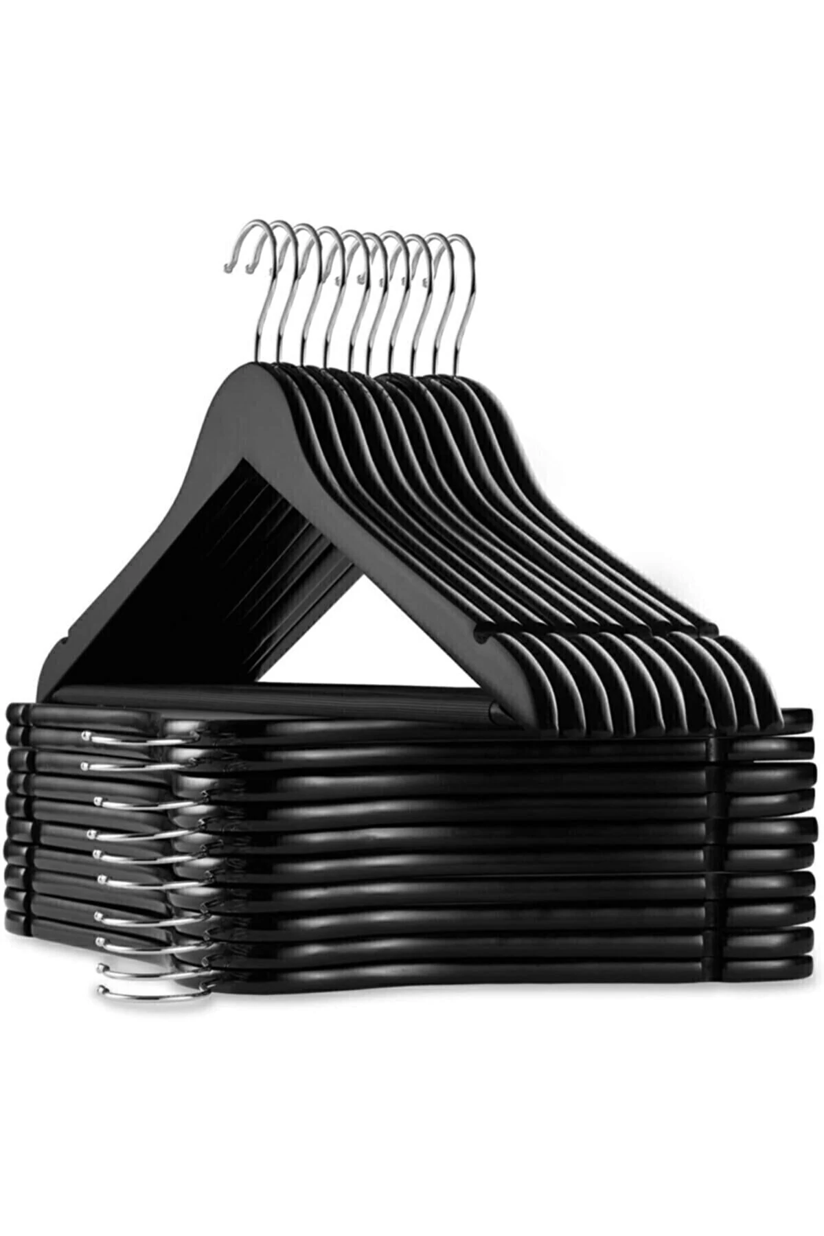 12 Li Ahşap Görünümlü Plastik Askı A Kalite Ahşap Görünümlü Askı