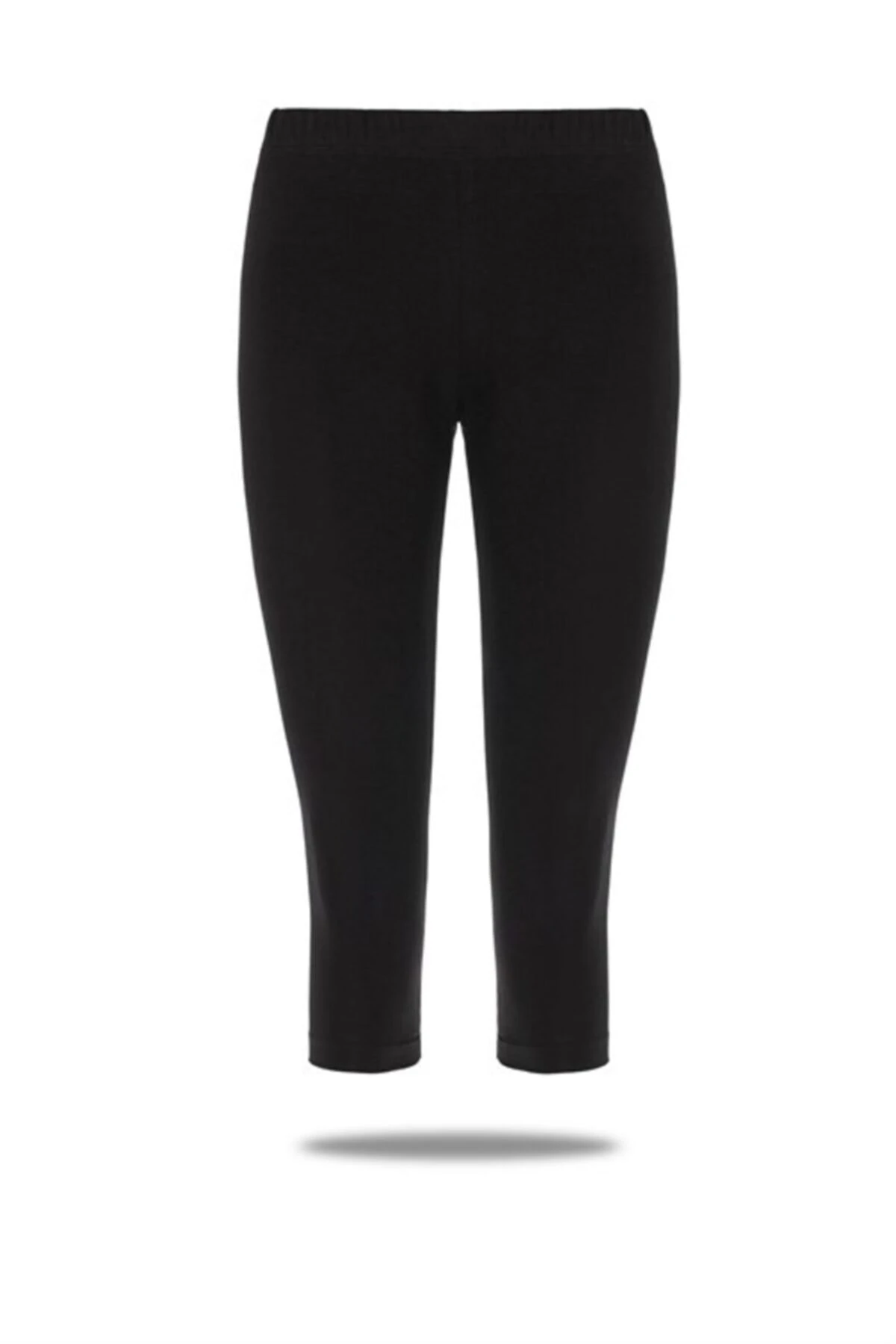 Kadın Siyah Ağlı Battal Diz Altı Tayt