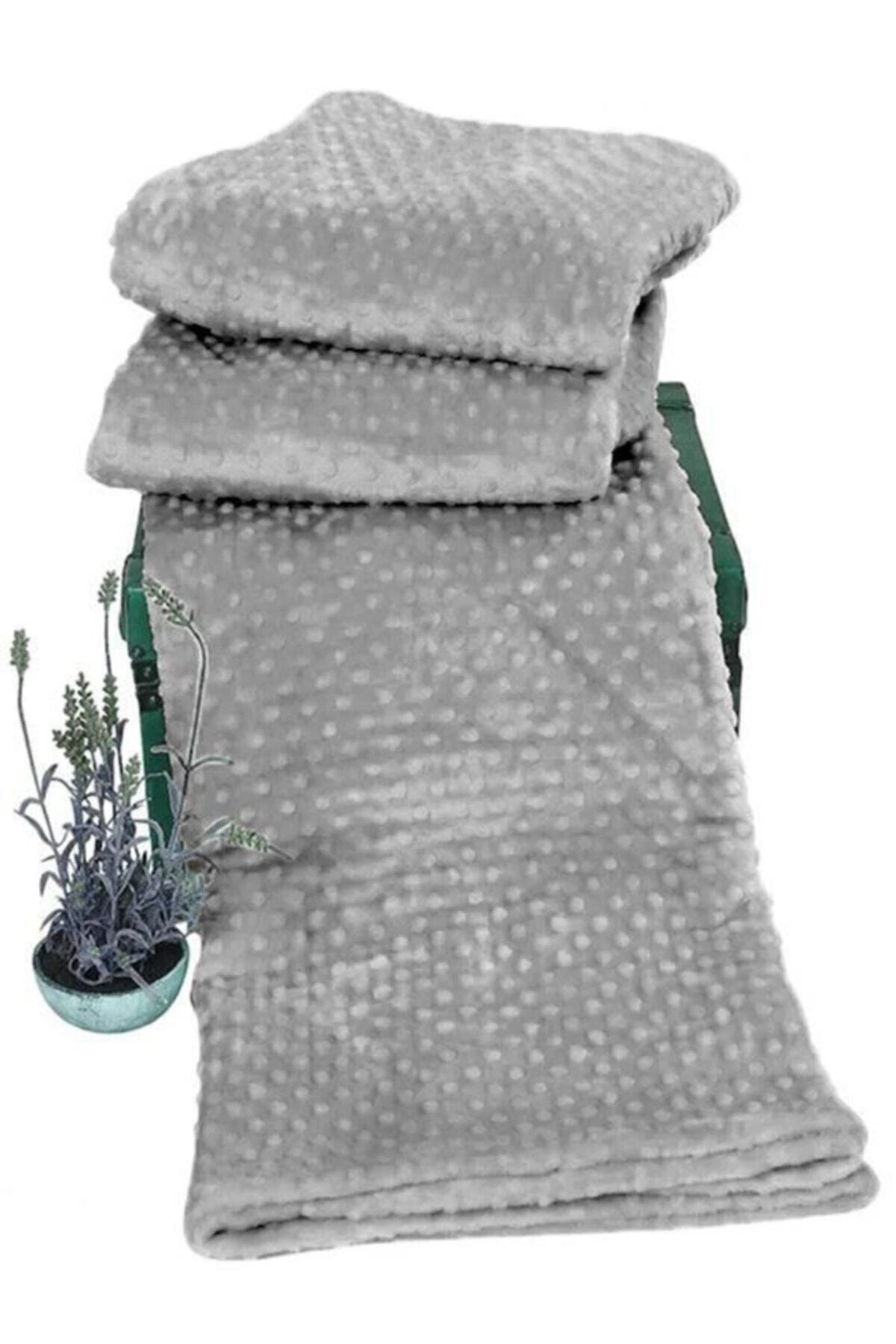 Gümüş Çift Kişilik Tomurcuk Battaniye 200x220 cm