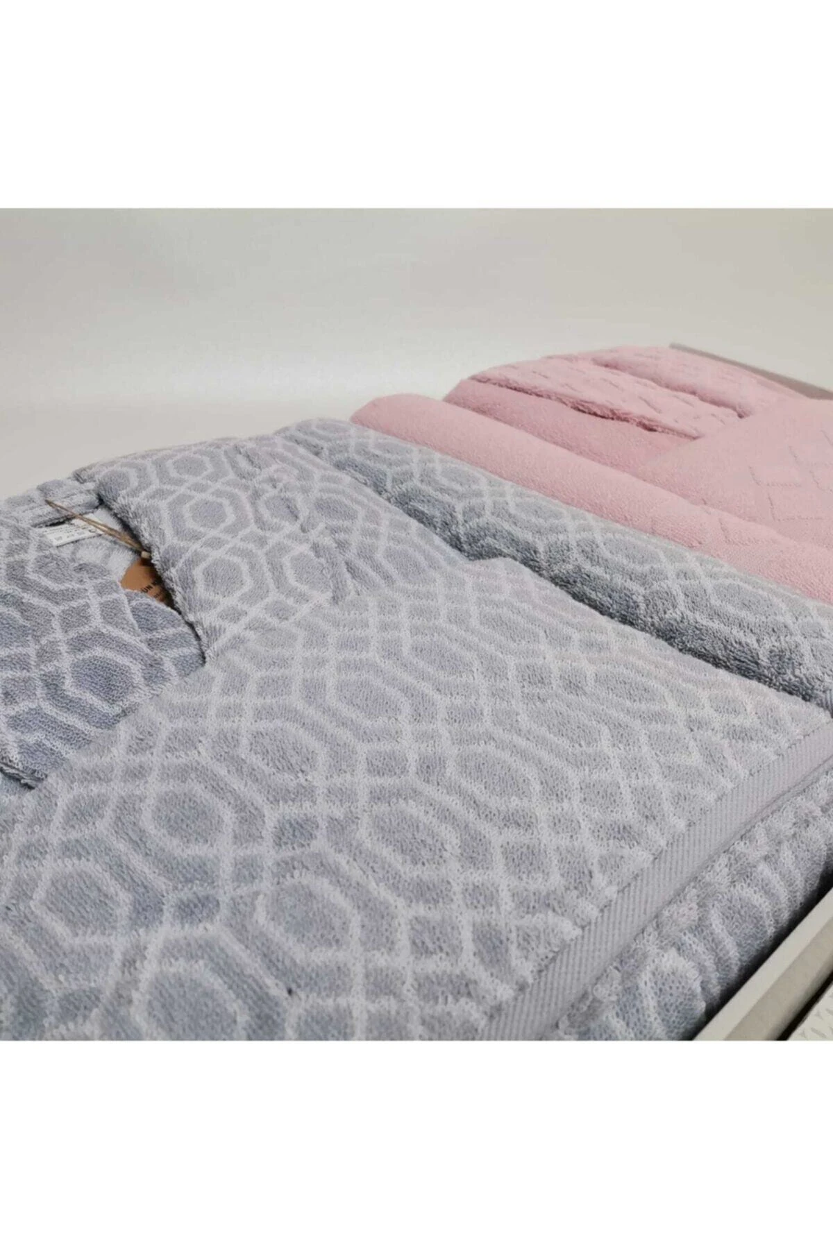 Diamond Aile Bornoz Seti Krem / Lacivert