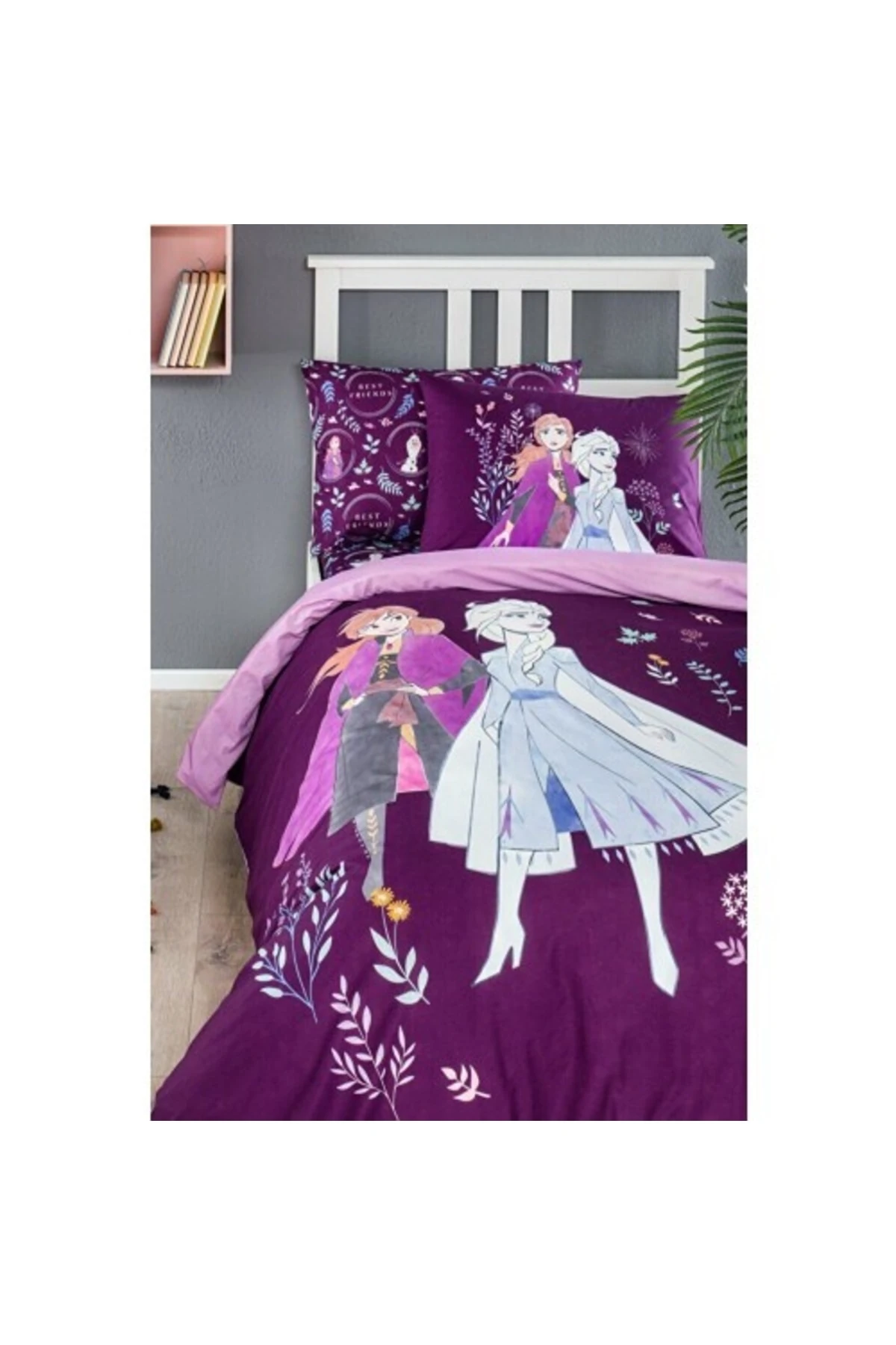 Frozen Natural Tek Kişilik Disney Lisanslı Lastikli Fitted Çarşaf Çocuk Nevresim Takımı