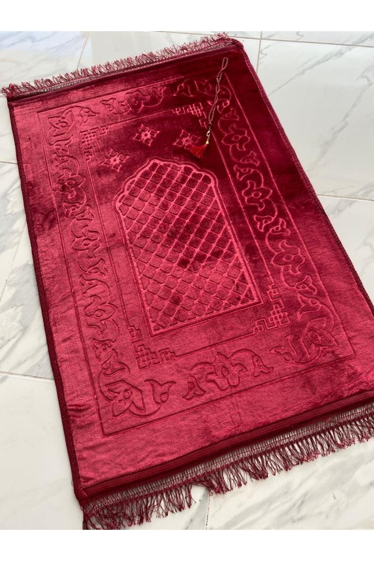 Lüks Kalın Yumuşak Peluş Kaymaz Taban Özellikli Hediyelik Çeyizlik Seccade