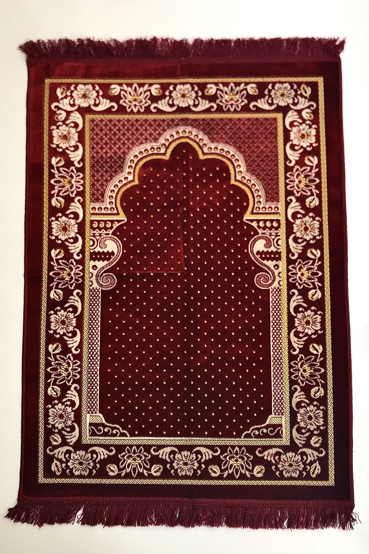 Düğün,nişan Bohçaları Için Lüks Dodya Kadife Seccade(Bordo,yeşil),tesbih,takke