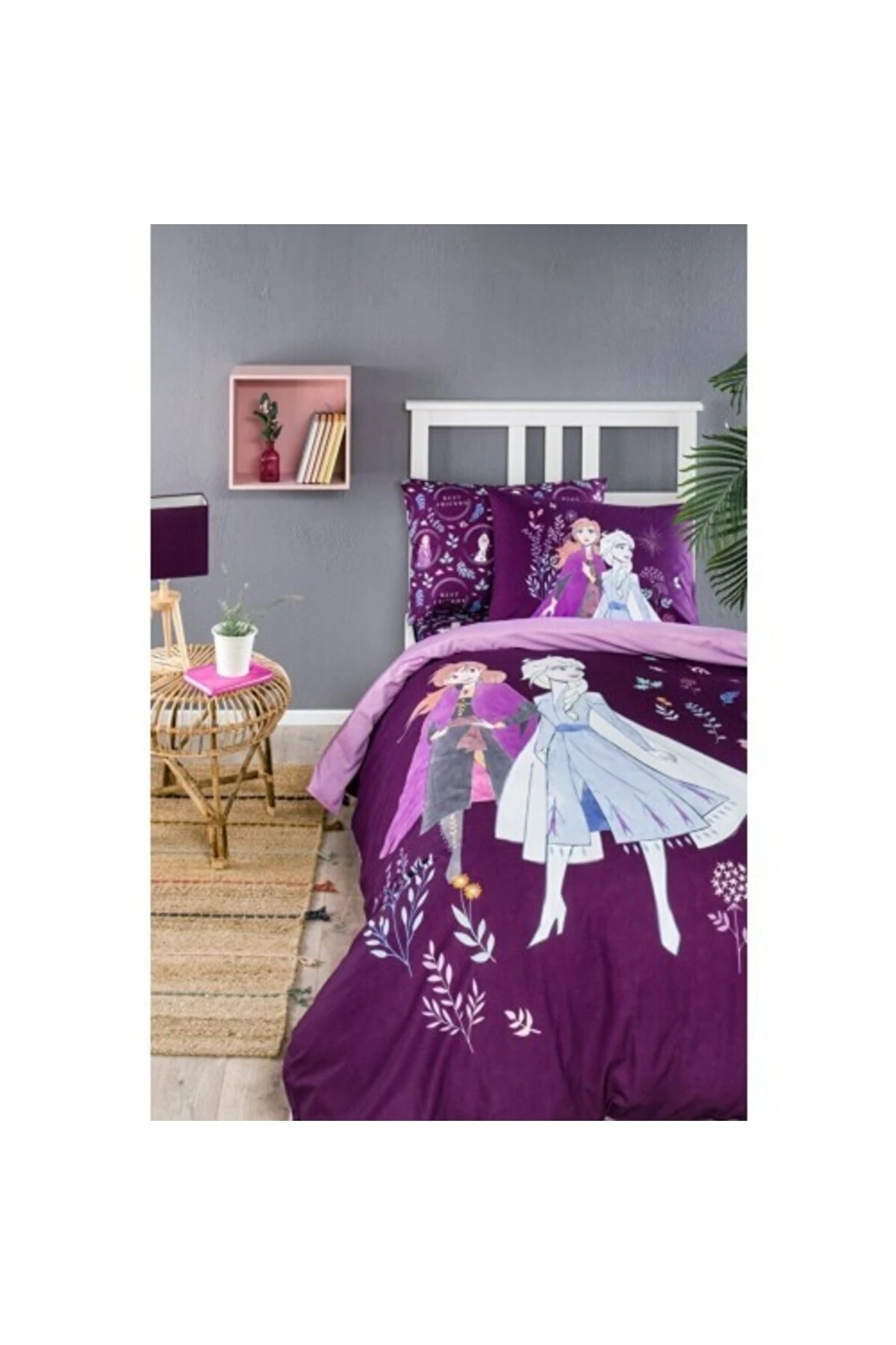 Frozen Natural Tek Kişilik Disney Lisanslı Lastikli Fitted Çarşaf Çocuk Nevresim Takımı