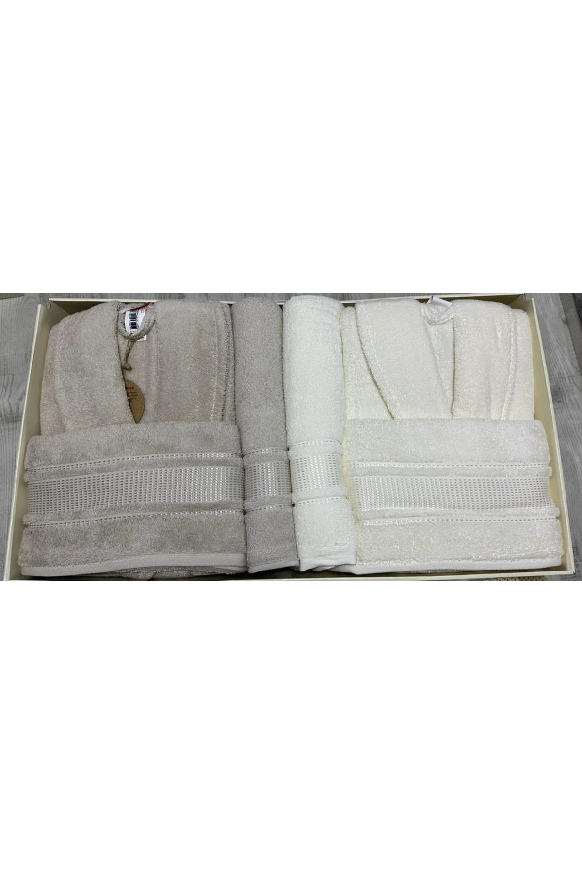 Colourist Aile Bornoz Seti Bej - Krem