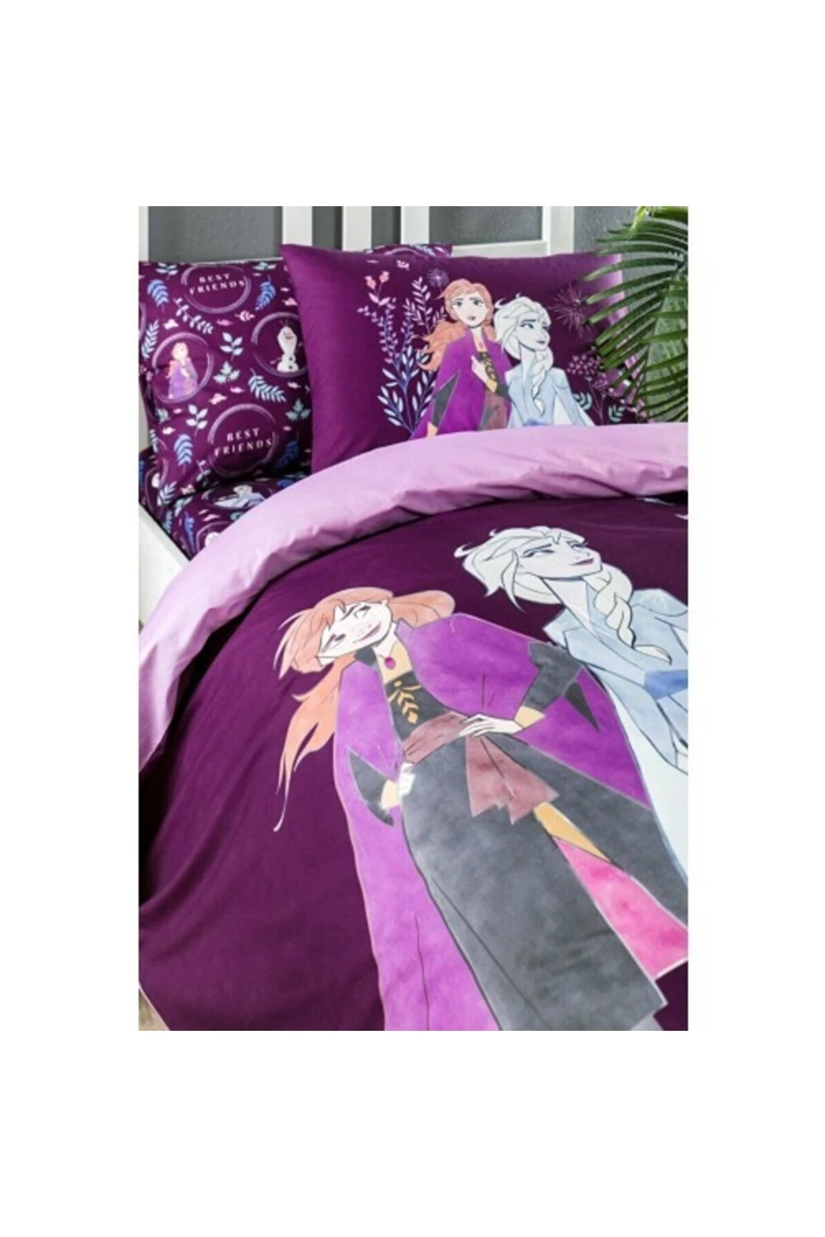 Frozen Natural Tek Kişilik Disney Lisanslı Lastikli Fitted Çarşaf Çocuk Nevresim Takımı